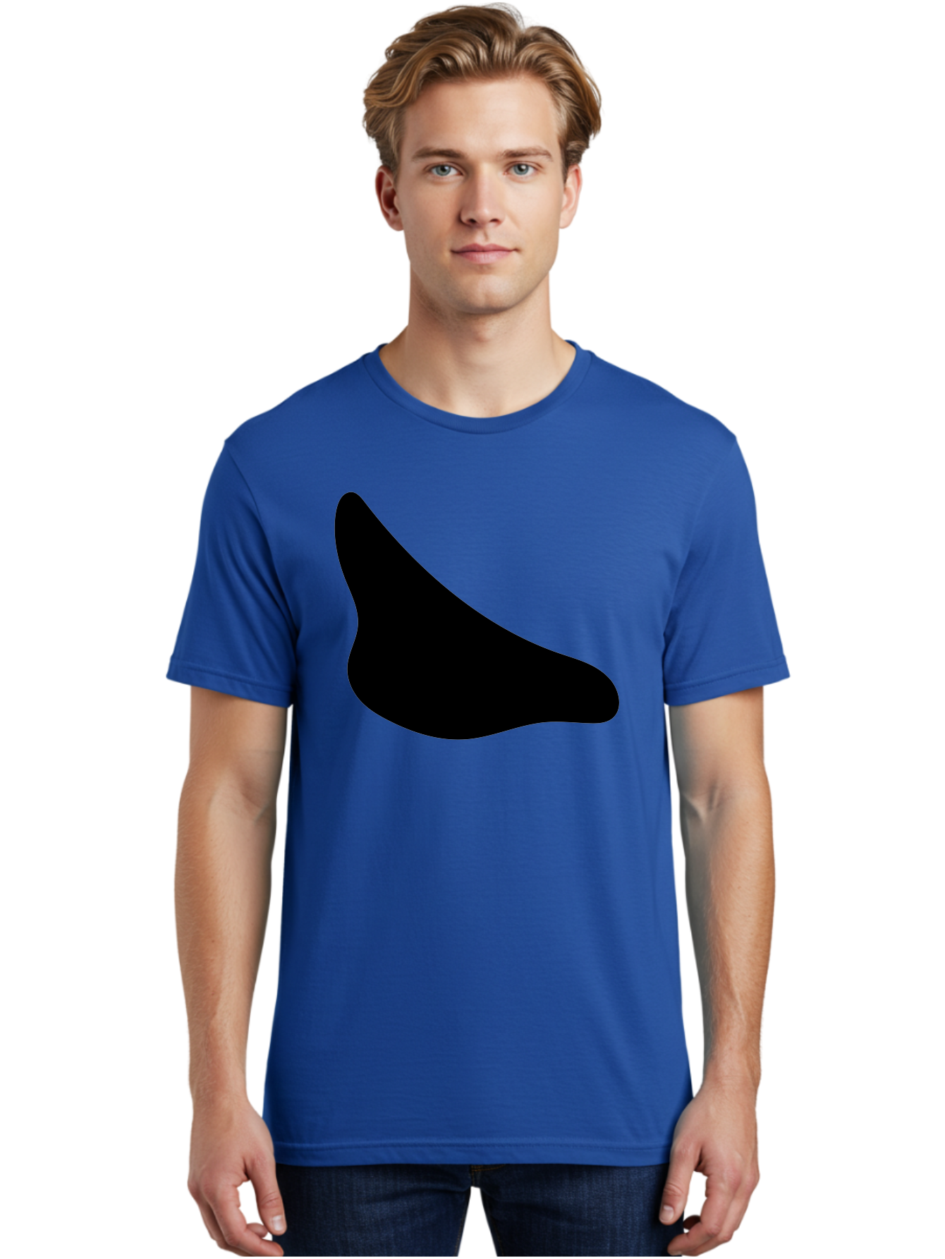 Stylized-Foot Men'S Graphic Tee, 100% Cotton, Comfortable Casual Summer Wear, Machine Washable, Shoe Sole, Footwear Design, Minimalist Shape, Black Silhouette, Simple Graphic, Modern Style - Aaa494