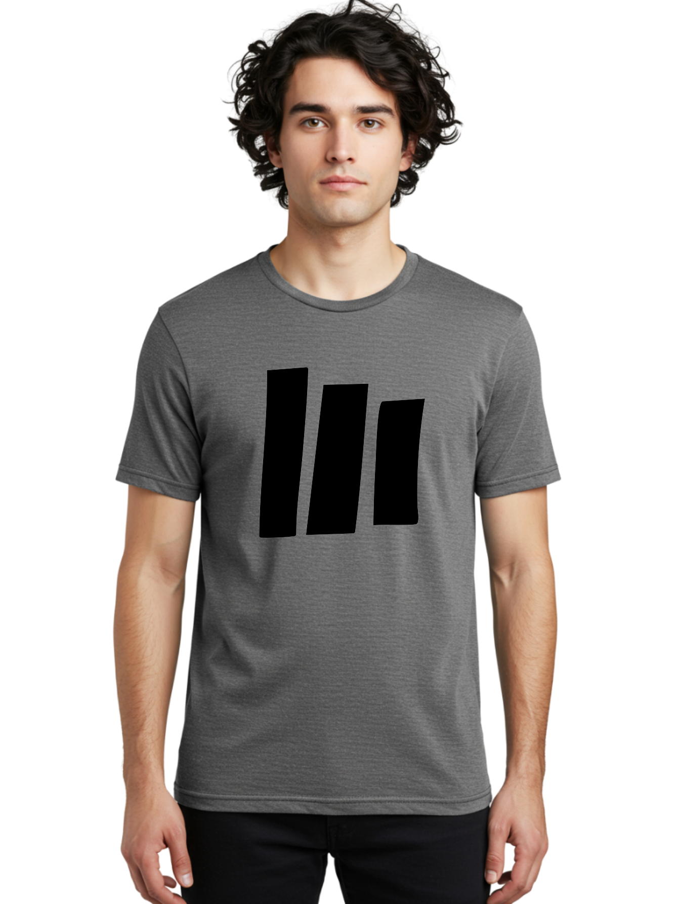 Three-Black-Bars Men'S Graphic Tee, 100% Cotton, Comfortable Casual Summer Wear, Machine Washable, Equalizer Bars, Music Visualization, Audio Levels, Sound Waves, Music Technology, Beat Detection, Frequency Analysis - Aaa496