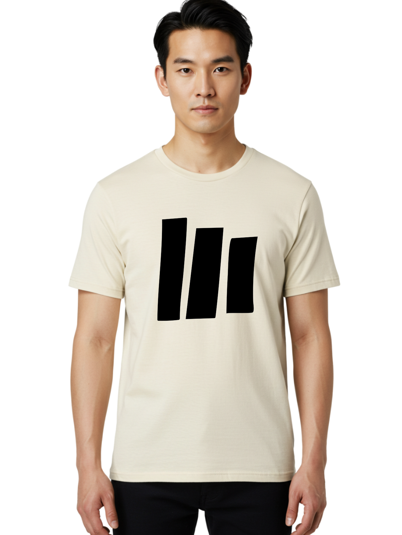 Three-Black-Bars Men'S Graphic Tee, 100% Cotton, Comfortable Casual Summer Wear, Machine Washable, Equalizer Bars, Music Visualization, Audio Levels, Sound Waves, Music Technology, Beat Detection, Frequency Analysis - Aaa496
