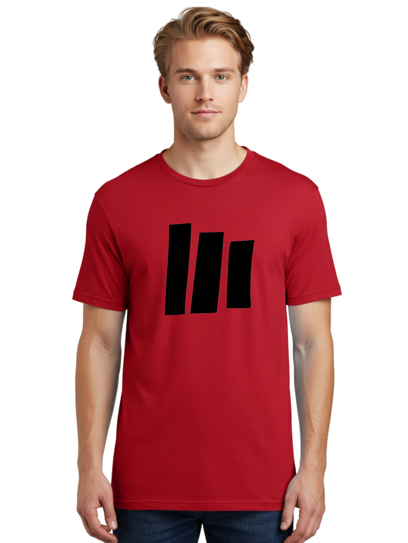 Three-Black-Bars Men'S Graphic Tee, 100% Cotton, Comfortable Casual Summer Wear, Machine Washable, Equalizer Bars, Music Visualization, Audio Levels, Sound Waves, Music Technology, Beat Detection, Frequency Analysis - Aaa496