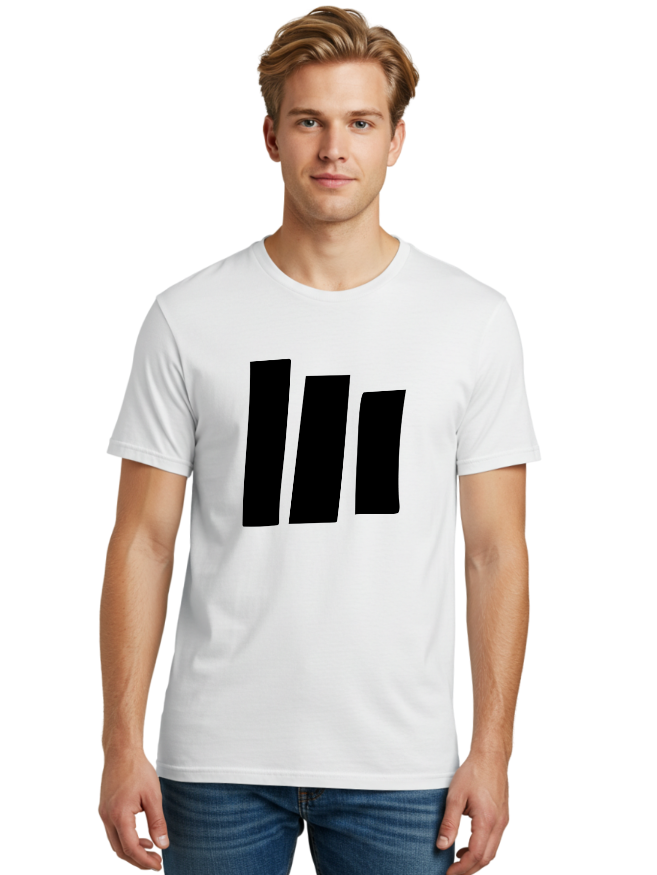 Three-Black-Bars Men'S Graphic Tee, 100% Cotton, Comfortable Casual Summer Wear, Machine Washable, Equalizer Bars, Music Visualization, Audio Levels, Sound Waves, Music Technology, Beat Detection, Frequency Analysis - Aaa496