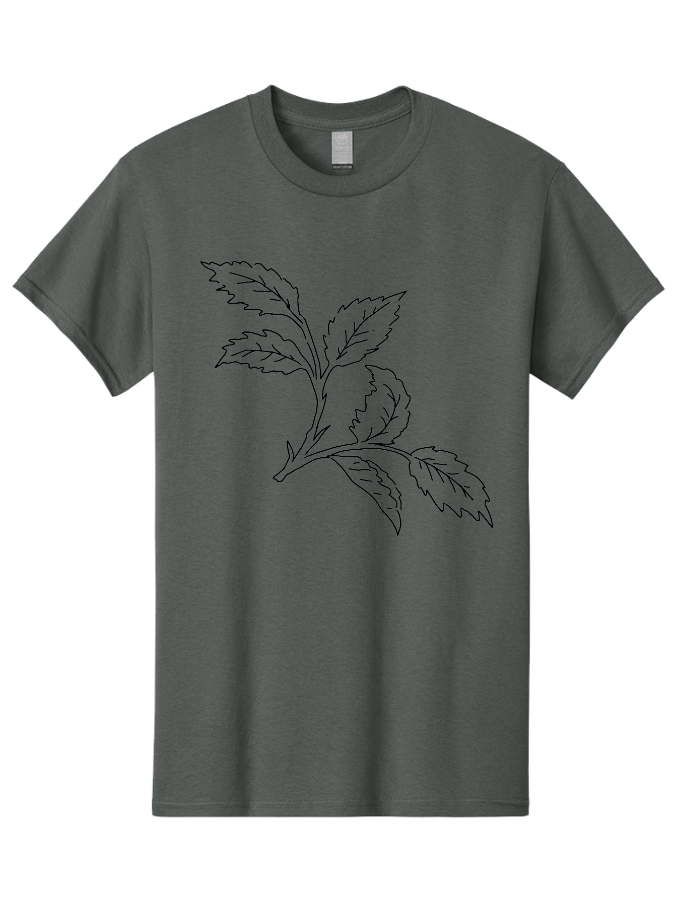 Tomato-Branch Men'S Graphic Tee, 100% Cotton, Comfortable Casual Summer Wear, Machine Washable, Tomato Leaves, Leafy Greens, Botanical Illustration, Leaf Structure, Simple Line Art, Garden Graphics, Vegetable Art - Aaa502