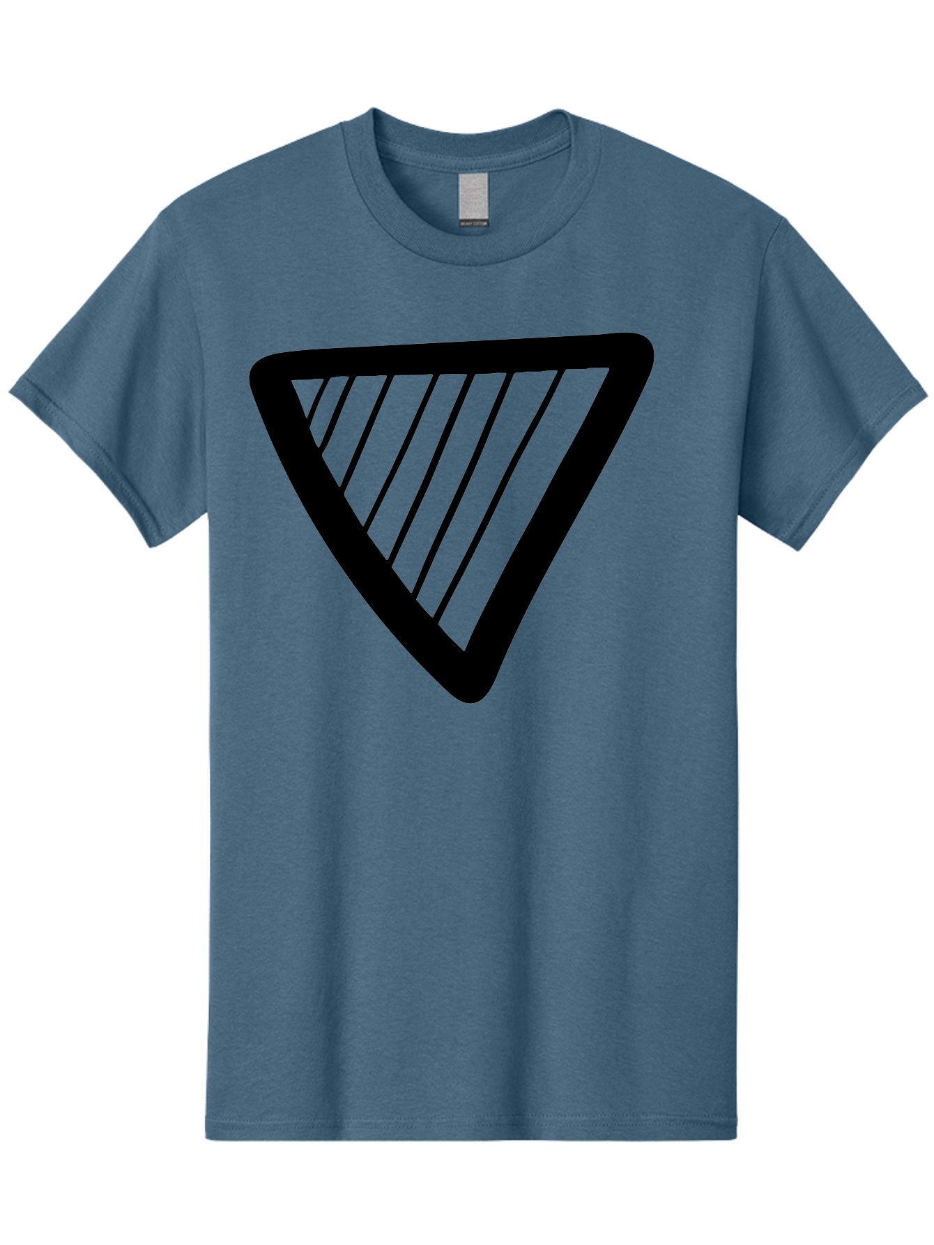 Triangle Men'S Graphic Tee, 100% Cotton, Comfortable Casual Summer Wear, Machine Washable, Triangle Shape, Yield Sign, Caution Sign, Black Outline, Warning Symbol, Traffic Sign, Road Safety, Diagonal Lines - Aaa503