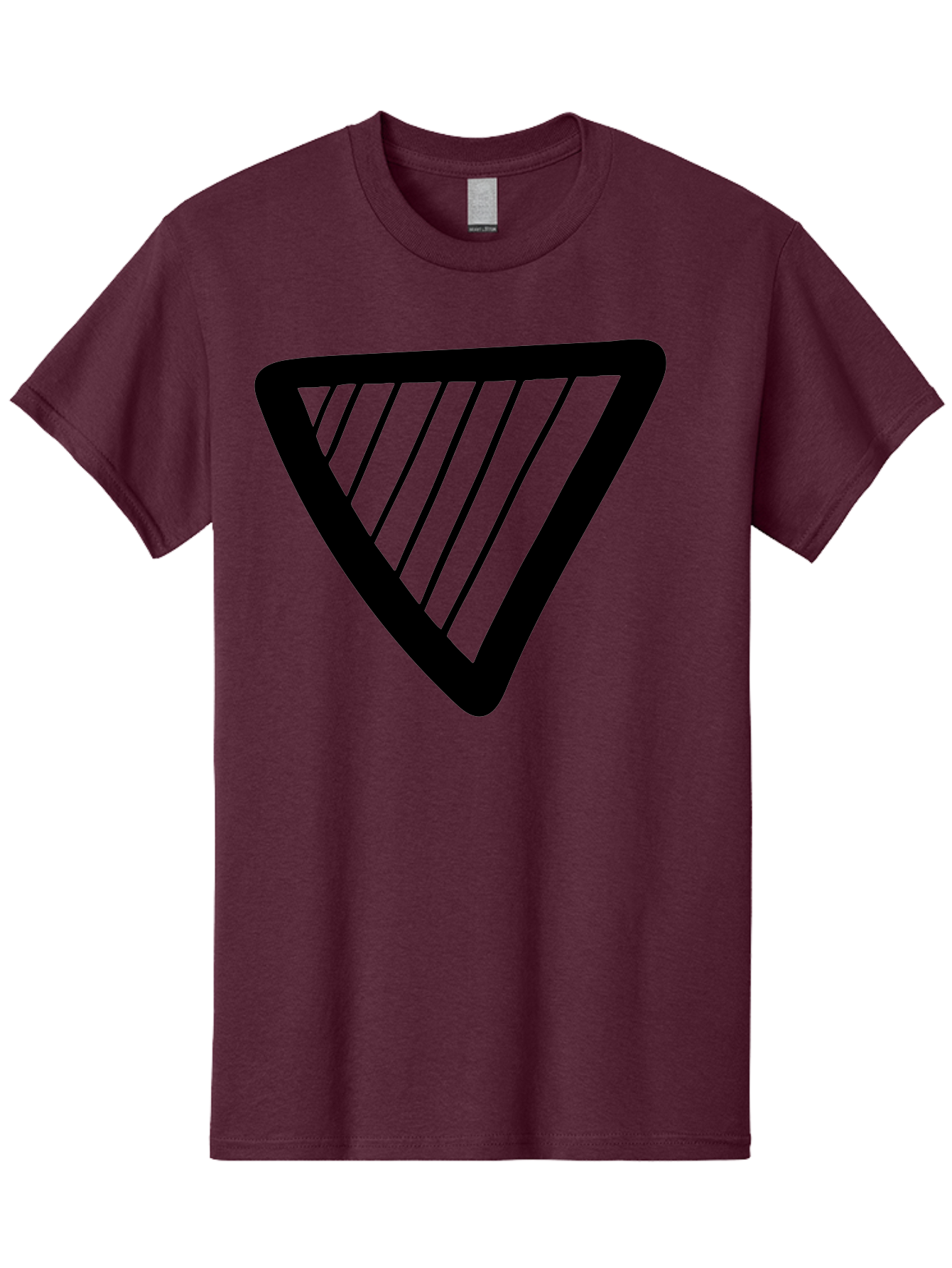 Triangle Men'S Graphic Tee, 100% Cotton, Comfortable Casual Summer Wear, Machine Washable, Triangle Shape, Yield Sign, Caution Sign, Black Outline, Warning Symbol, Traffic Sign, Road Safety, Diagonal Lines - Aaa503