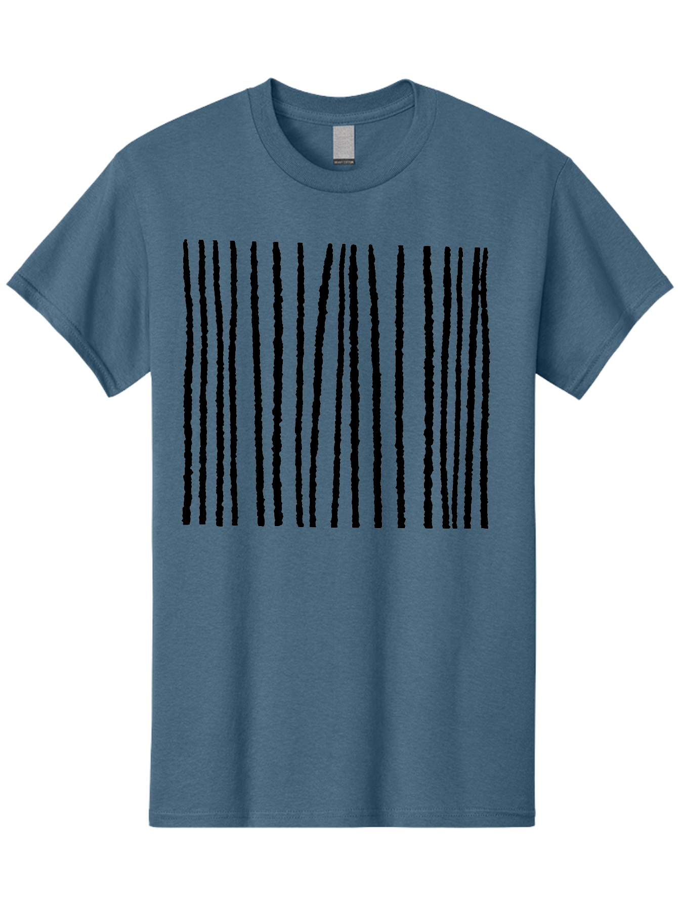 Vertical-Black-Lines Men'S Graphic Tee, 100% Cotton, Comfortable Casual Summer Wear, Machine Washable, Barcode Pattern, Black Stripes, Rough Texture, Vertical Lines, Code Design, Identification Label, Scannable Code, Product Labeling - Aaa504