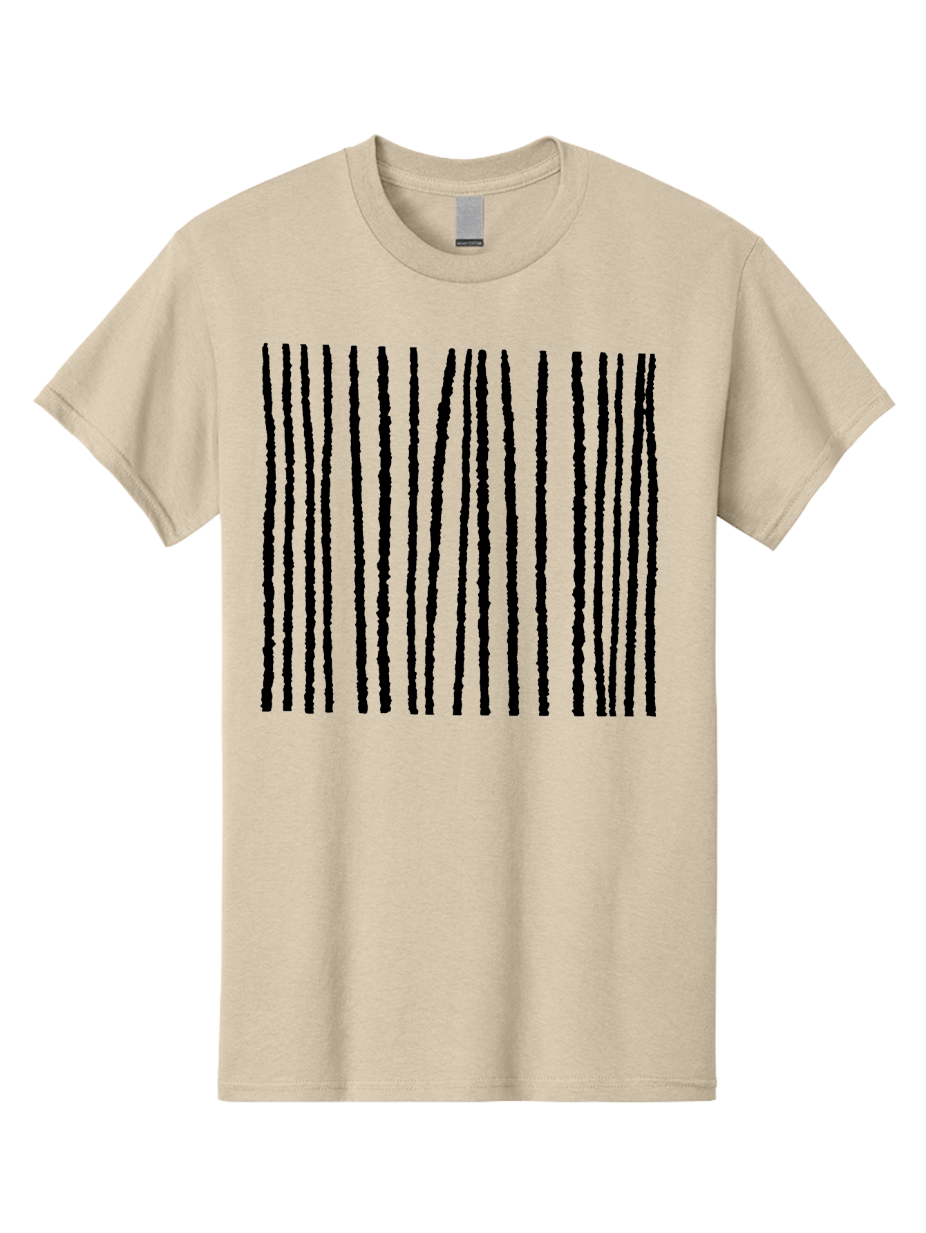 Vertical-Black-Lines Men'S Graphic Tee, 100% Cotton, Comfortable Casual Summer Wear, Machine Washable, Barcode Pattern, Black Stripes, Rough Texture, Vertical Lines, Code Design, Identification Label, Scannable Code, Product Labeling - Aaa504