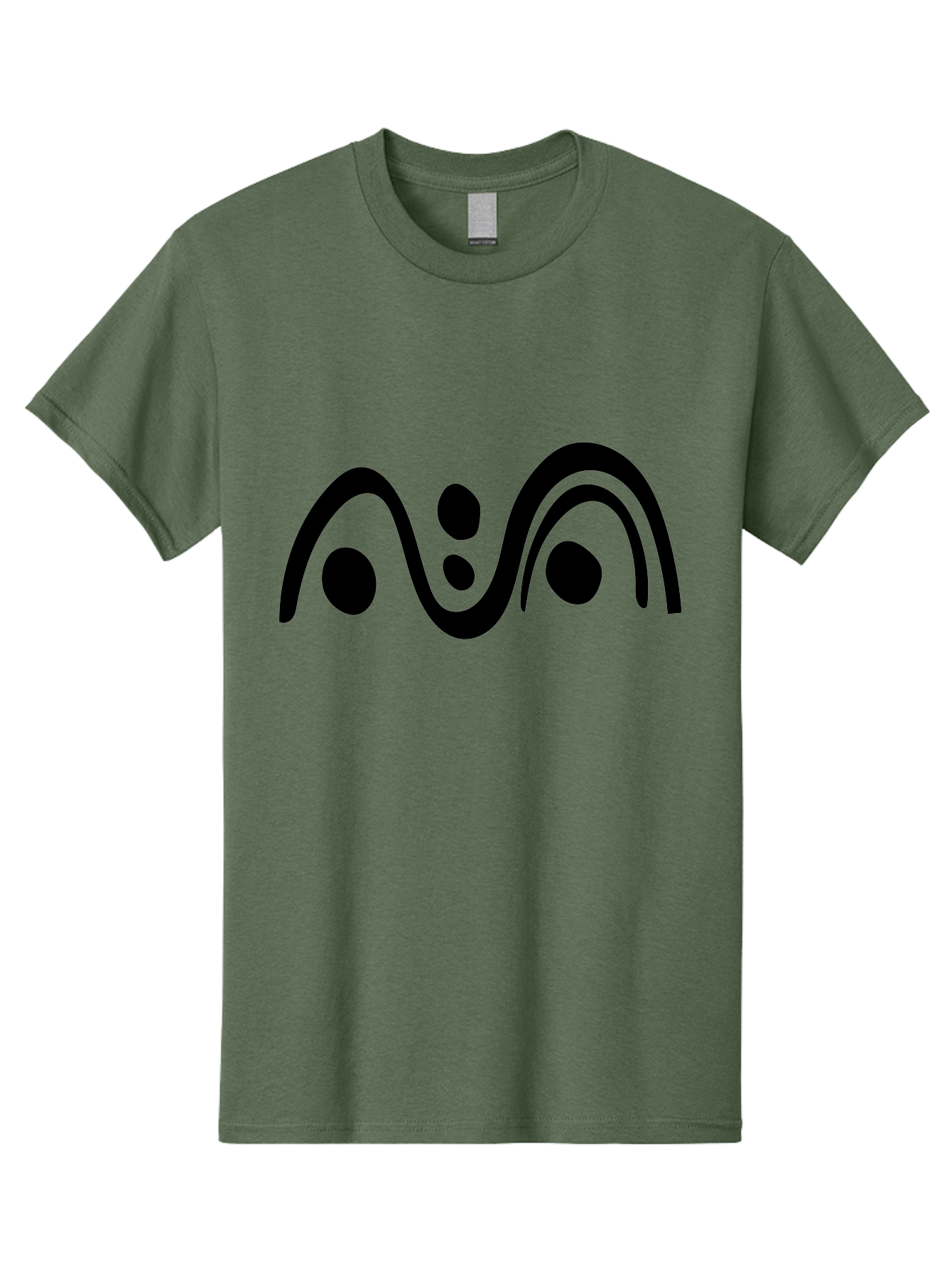 Wavy-Lines-And-Dots Men'S Graphic Tee, 100% Cotton, Comfortable Casual Summer Wear, Machine Washable, Abstract Design, Minimalist Art, Black Silhouettes, Flowing Shapes, Curved Lines, Creative Pattern, Modern Graphic - Aaa507