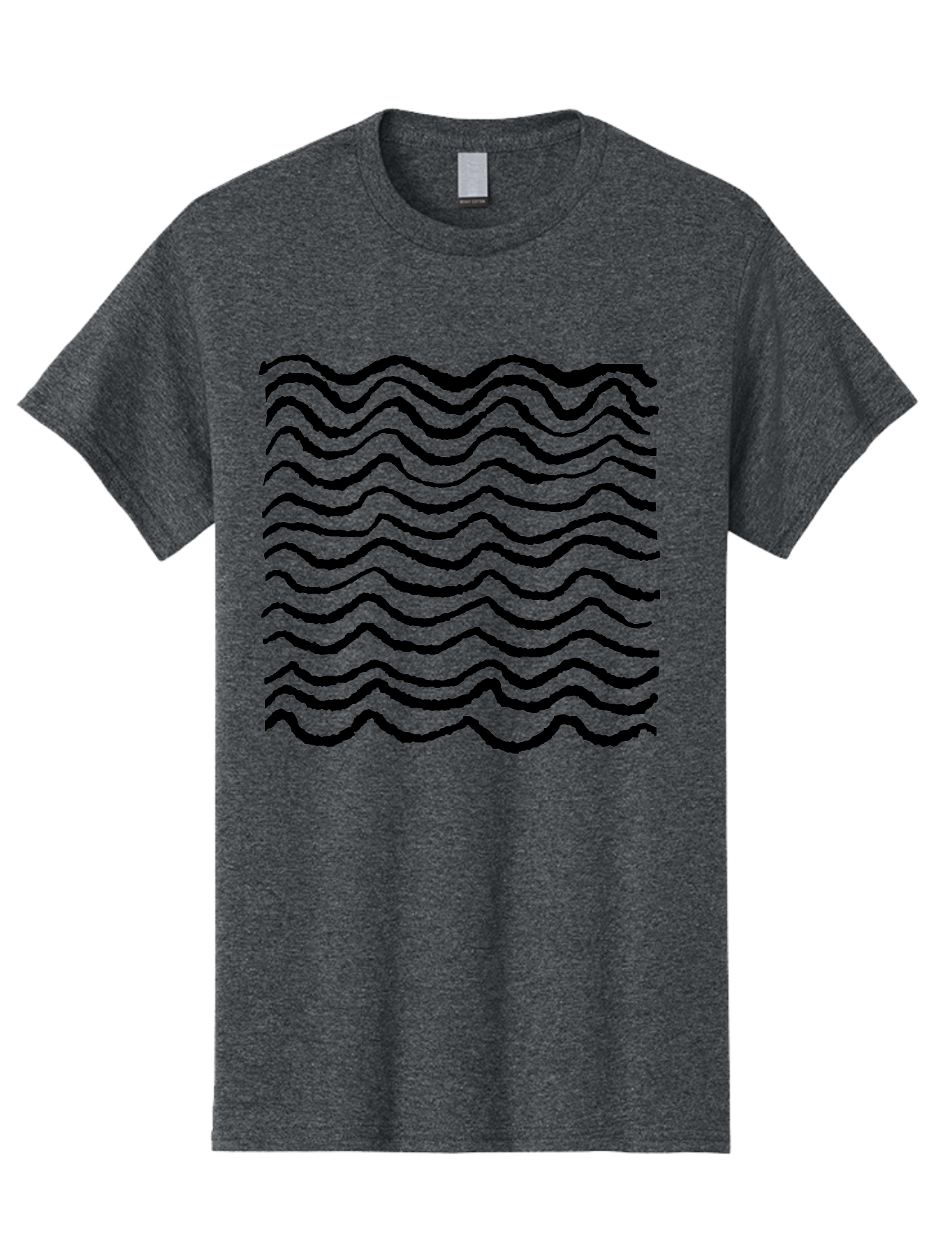 Wavy-Lines-Pattern Men'S Graphic Tee, 100% Cotton, Comfortable Casual Summer Wear, Machine Washable, Wavy Lines, Black Lines, Fluid Patterns, Abstract Design, Wavy Shapes, Modern Art, Graphic Elements, Dynamic Curves - Aaa508