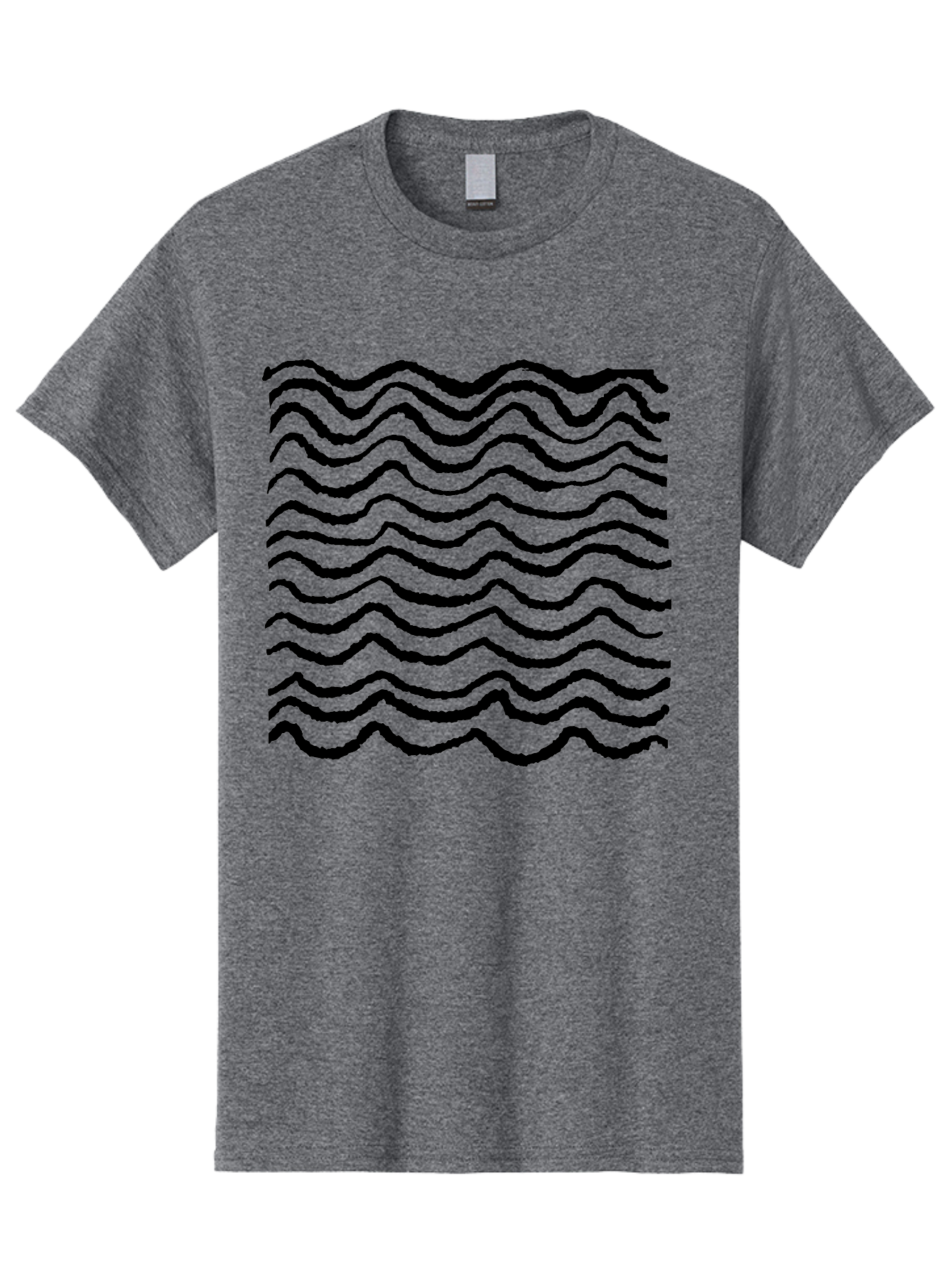 Wavy-Lines-Pattern Men'S Graphic Tee, 100% Cotton, Comfortable Casual Summer Wear, Machine Washable, Wavy Lines, Black Lines, Fluid Patterns, Abstract Design, Wavy Shapes, Modern Art, Graphic Elements, Dynamic Curves - Aaa508