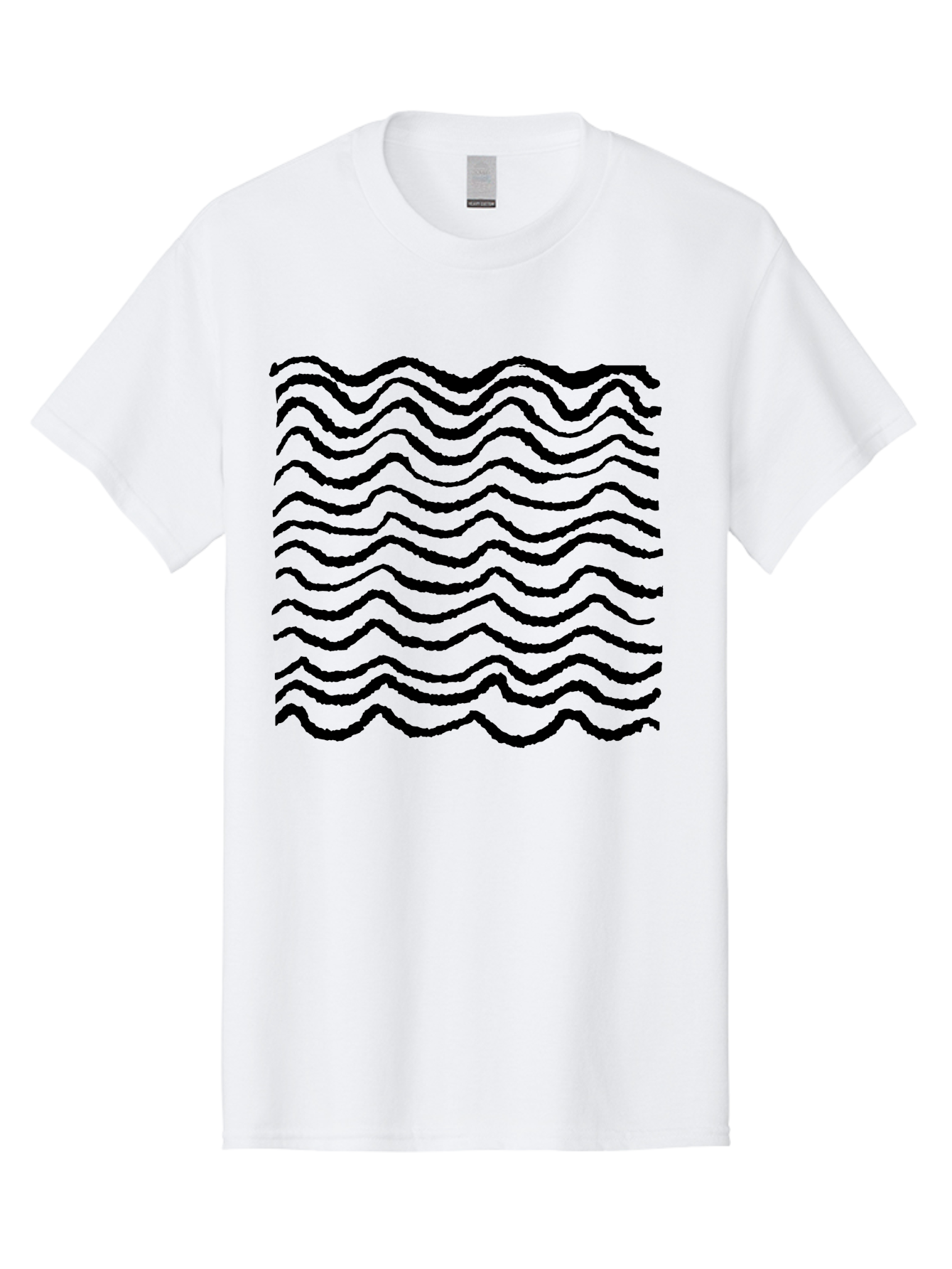 Wavy-Lines-Pattern Men'S Graphic Tee, 100% Cotton, Comfortable Casual Summer Wear, Machine Washable, Wavy Lines, Black Lines, Fluid Patterns, Abstract Design, Wavy Shapes, Modern Art, Graphic Elements, Dynamic Curves - Aaa508