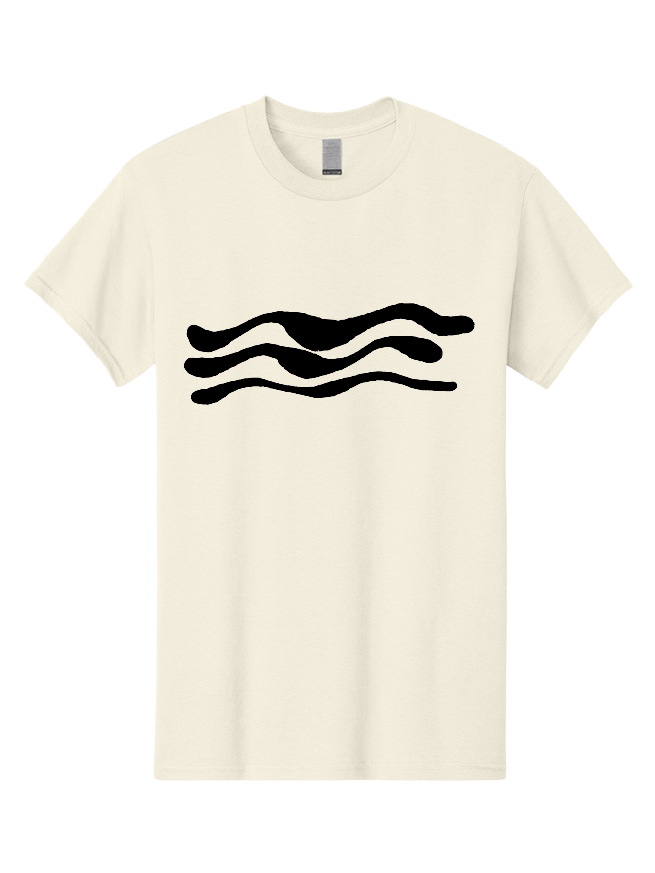 Wavy-Lines Men'S Graphic Tee, 100% Cotton, Comfortable Casual Summer Wear, Machine Washable, Wavy Lines, Abstract Design, Minimalist Art, Fluid Shapes, Dynamic Pattern, Modern Graphic - Aaa509