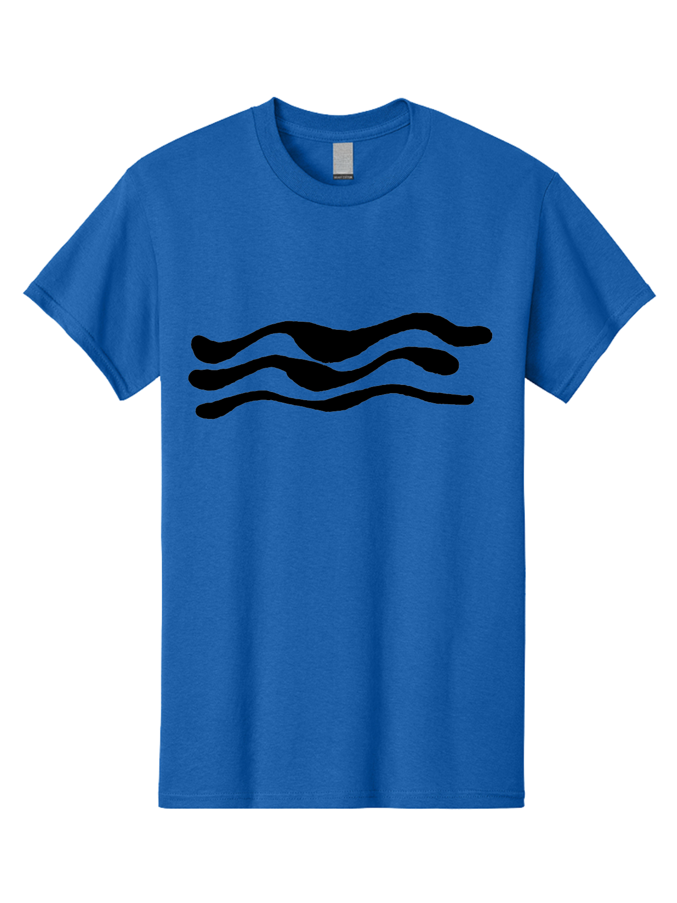 Wavy-Lines Men'S Graphic Tee, 100% Cotton, Comfortable Casual Summer Wear, Machine Washable, Wavy Lines, Abstract Design, Minimalist Art, Fluid Shapes, Dynamic Pattern, Modern Graphic - Aaa509