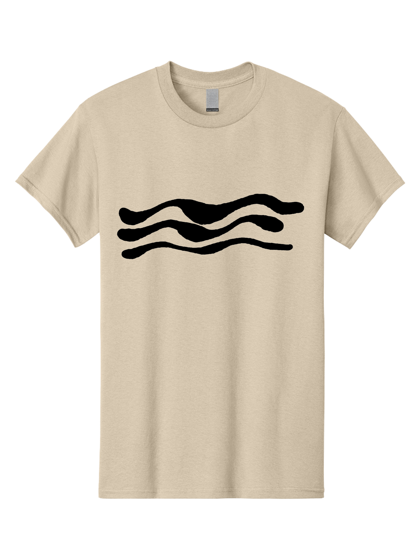 Wavy-Lines Men'S Graphic Tee, 100% Cotton, Comfortable Casual Summer Wear, Machine Washable, Wavy Lines, Abstract Design, Minimalist Art, Fluid Shapes, Dynamic Pattern, Modern Graphic - Aaa509