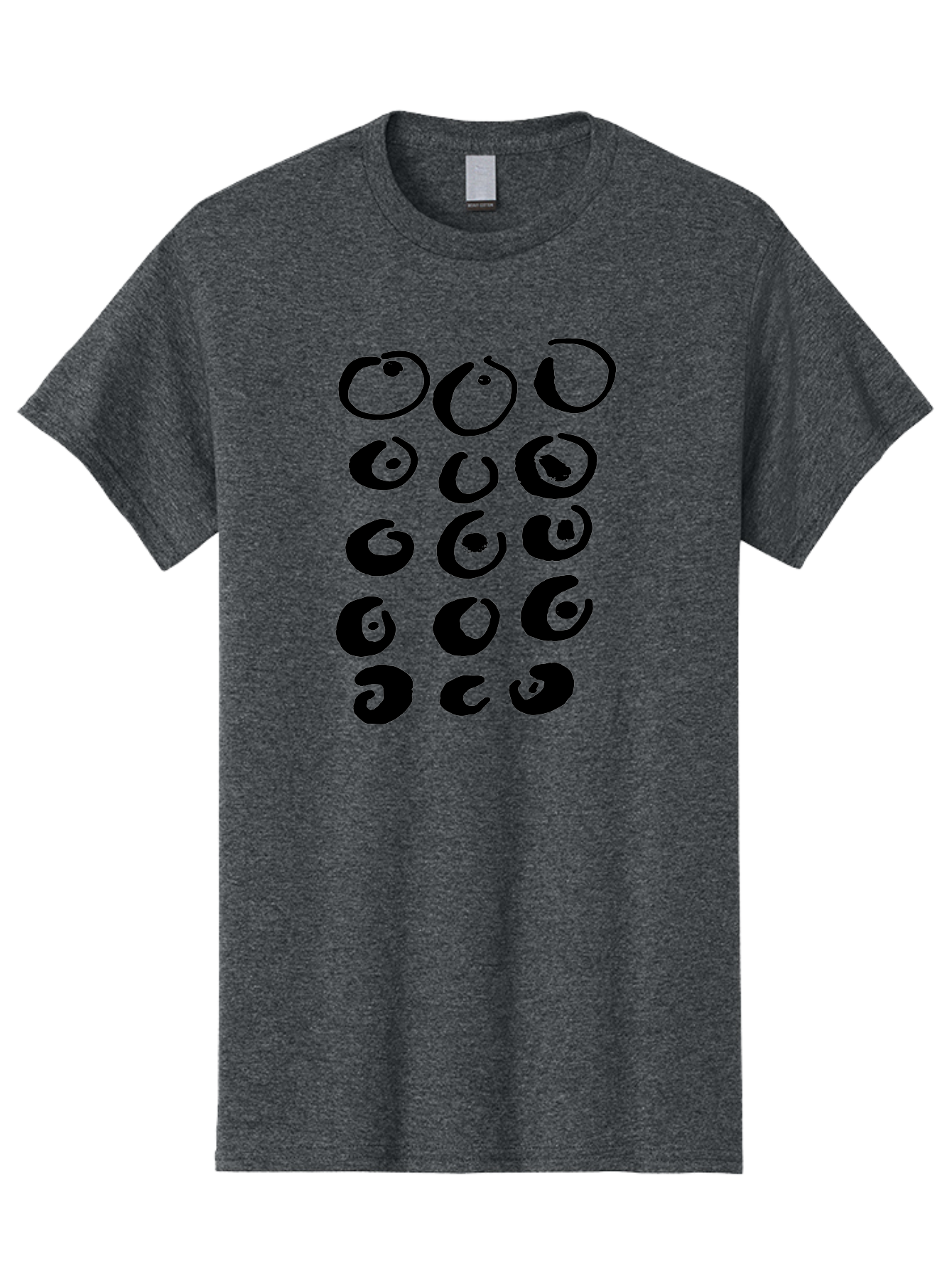 Yin-Yang-Symbols Men'S Graphic Tee, 100% Cotton, Comfortable Casual Summer Wear, Machine Washable, Black Comma Symbols, Punctuation Marks, Typography, Unique Designs, Creative Elements, Abstract Shapes, Visual Interest, - Aaa510