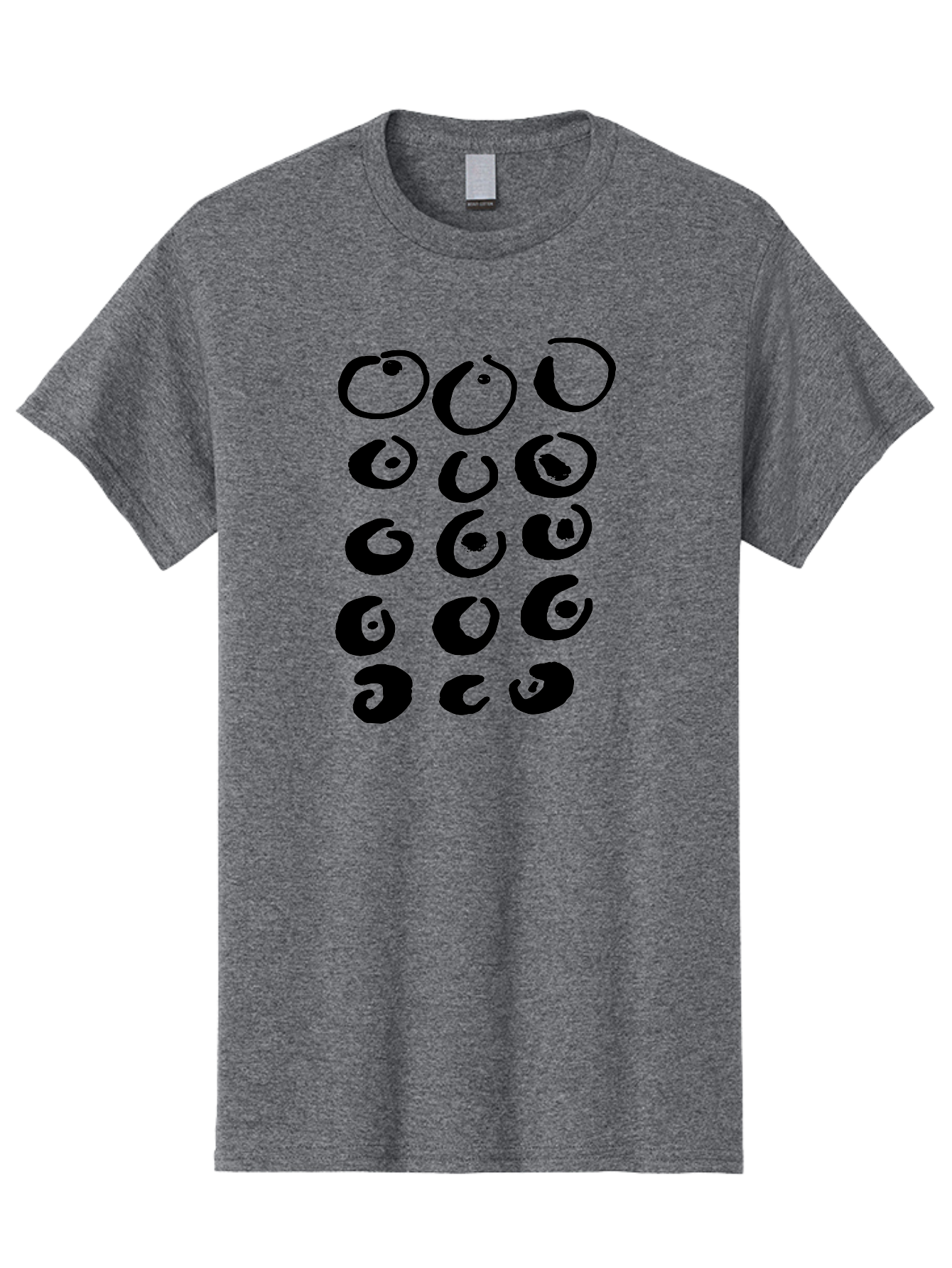 Yin-Yang-Symbols Men'S Graphic Tee, 100% Cotton, Comfortable Casual Summer Wear, Machine Washable, Black Comma Symbols, Punctuation Marks, Typography, Unique Designs, Creative Elements, Abstract Shapes, Visual Interest, - Aaa510