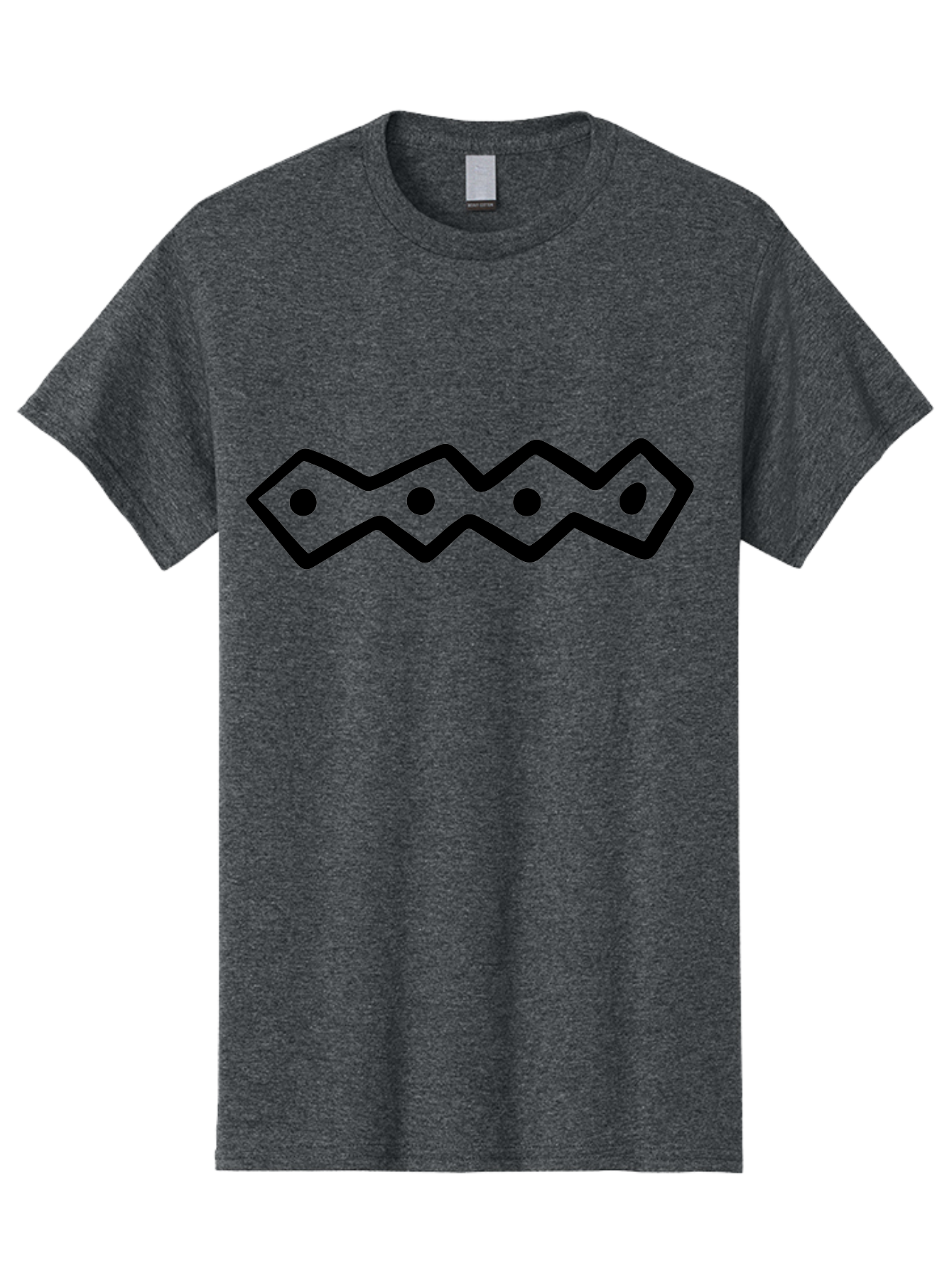 Zig-Zag-With-Dots Men'S Graphic Tee, 100% Cotton, Comfortable Casual Summer Wear, Machine Washable, Stylized Path, Wavy Line, Geometric Pattern, Minimalist Design, Simple Shapes, Abstract Art, Modern Graphic - Aaa511