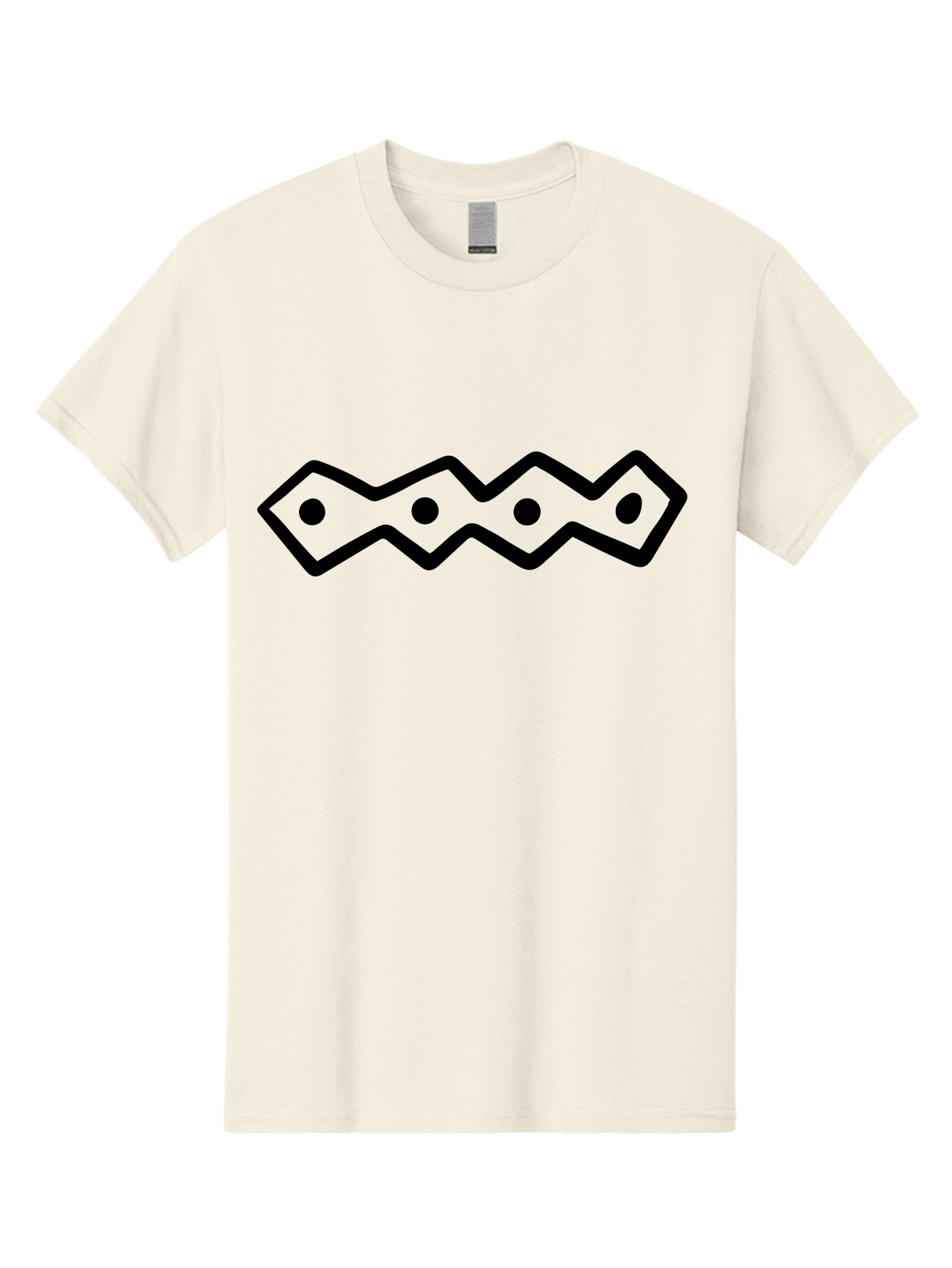 Zig-Zag-With-Dots Men'S Graphic Tee, 100% Cotton, Comfortable Casual Summer Wear, Machine Washable, Stylized Path, Wavy Line, Geometric Pattern, Minimalist Design, Simple Shapes, Abstract Art, Modern Graphic - Aaa511