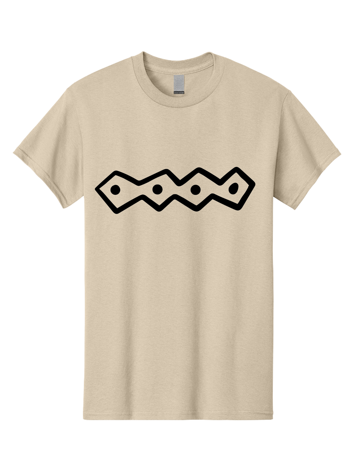 Zig-Zag-With-Dots Men'S Graphic Tee, 100% Cotton, Comfortable Casual Summer Wear, Machine Washable, Stylized Path, Wavy Line, Geometric Pattern, Minimalist Design, Simple Shapes, Abstract Art, Modern Graphic - Aaa511