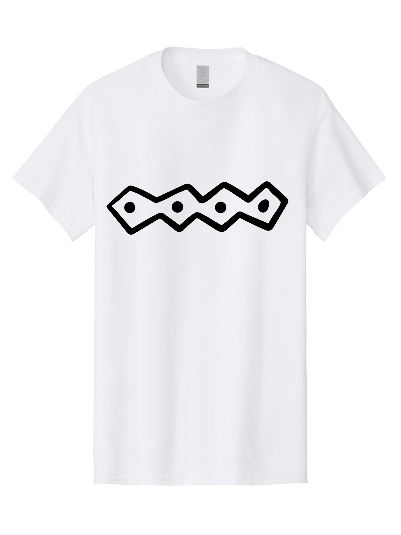Zig-Zag-With-Dots Men'S Graphic Tee, 100% Cotton, Comfortable Casual Summer Wear, Machine Washable, Stylized Path, Wavy Line, Geometric Pattern, Minimalist Design, Simple Shapes, Abstract Art, Modern Graphic - Aaa511