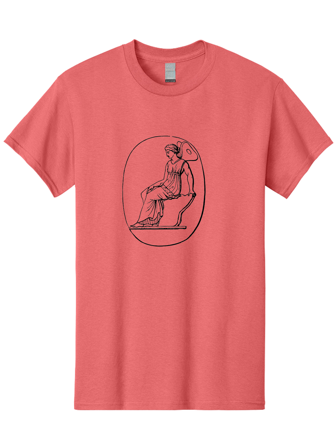 Athena-1 Men'S Graphic Tee, 100% Cotton, Comfortable Casual Summer Wear, Machine Washable, Woman Sitting On Chair, Ancient Greek Style, Classical Art, Feminine Figure, Relaxed Pose, Elegant Design, Minimalist Line Art, - Aaa517