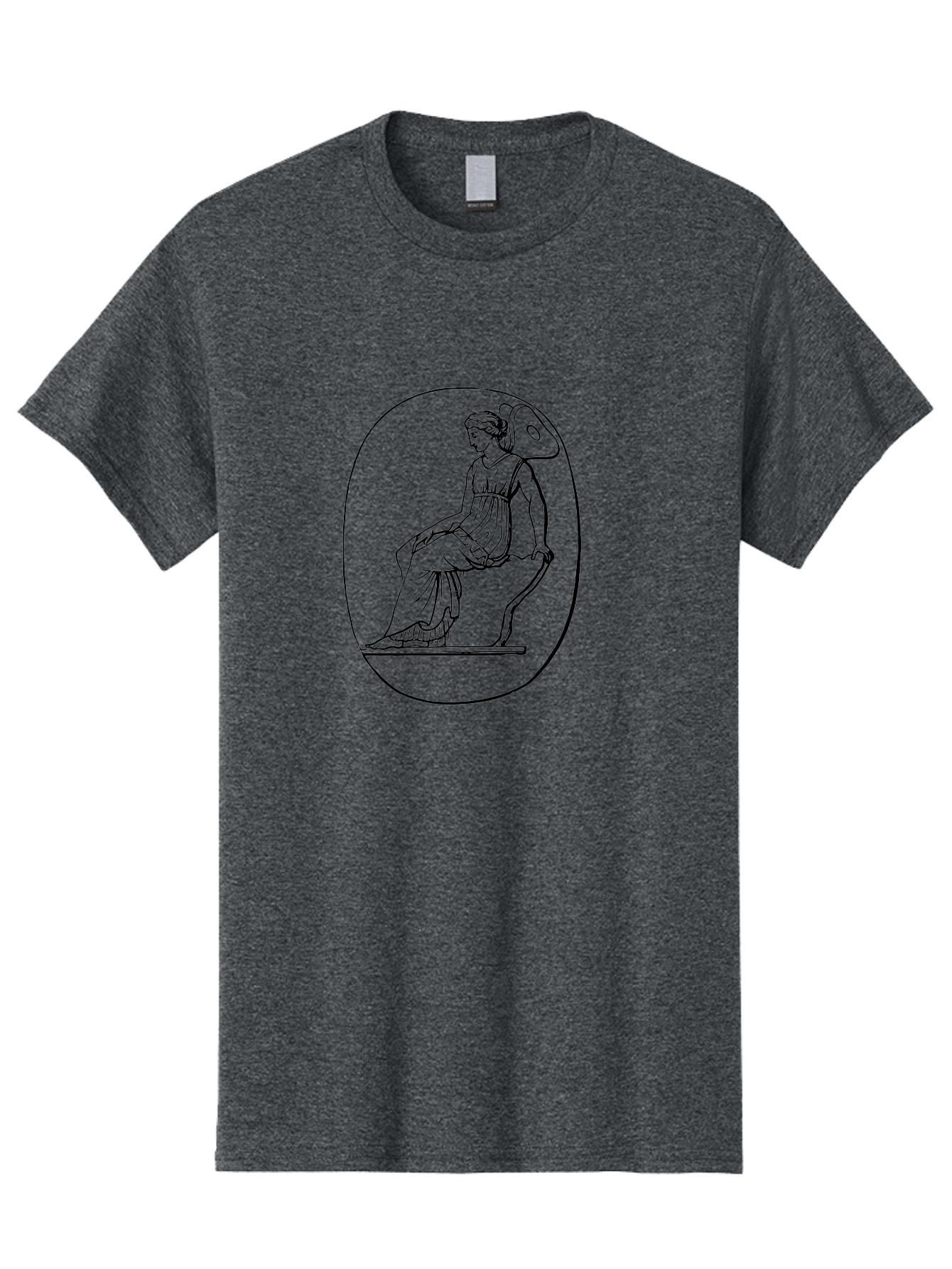 Athena-1 Men'S Graphic Tee, 100% Cotton, Comfortable Casual Summer Wear, Machine Washable, Woman Sitting On Chair, Ancient Greek Style, Classical Art, Feminine Figure, Relaxed Pose, Elegant Design, Minimalist Line Art, - Aaa517