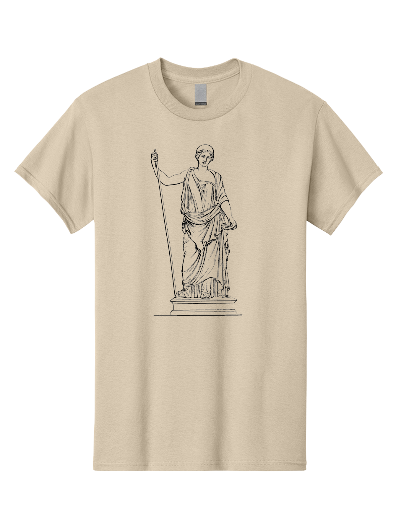 Athena Men'S Graphic Tee, 100% Cotton, Comfortable Casual Summer Wear, Machine Washable, Ancient Greek Goddess, Pallas Athena, Mythological Figure, Classical Art, Greek Mythology, Historical Illustration, Traditional Art, Warrior Goddess, - Aaa518