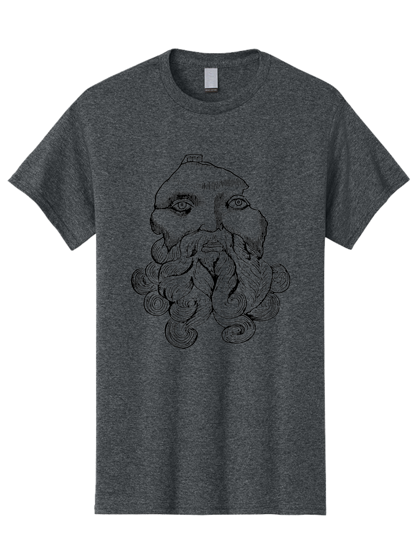 Brahma Men'S Graphic Tee, 100% Cotton, Comfortable Casual Summer Wear, Machine Washable, Mysterious Figure, Three-Eyed Man, Bearded Visage, Mystical Symbol, Abstract Art, Surreal Imagery, Intricate Details, Unique Illustration - Aaa521