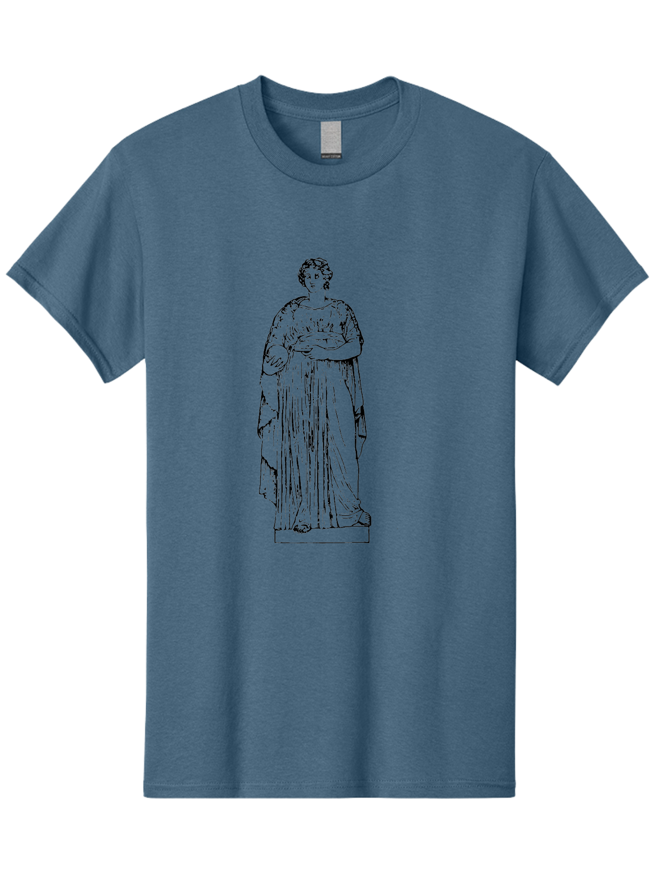 Classical-Statue-1 Men'S Graphic Tee, 100% Cotton, Comfortable Casual Summer Wear, Machine Washable, Classical Greek Statue, Woman In Toga, Flowing Robes, Elegant Lines, Draped Clothing, Serene Expression, Artistic Rendering, - Aaa525