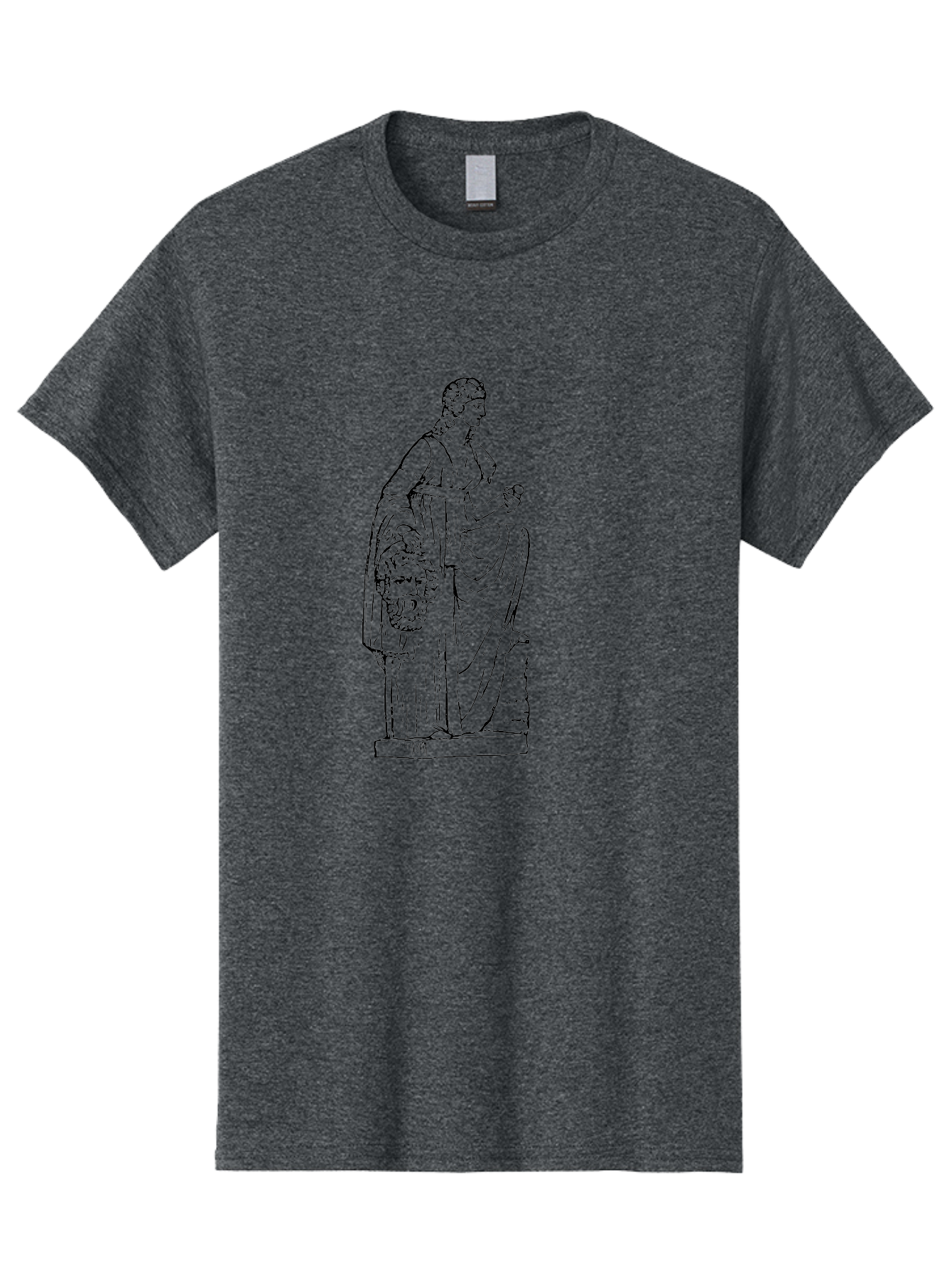 Classical-Statue Men'S Graphic Tee, 100% Cotton, Comfortable Casual Summer Wear, Machine Washable, Ancient Greek Statue, Classical Art, Female Figure, Flowing Robes, Ornate Details, Mythological Theme, Historical Significance, - Aaa526