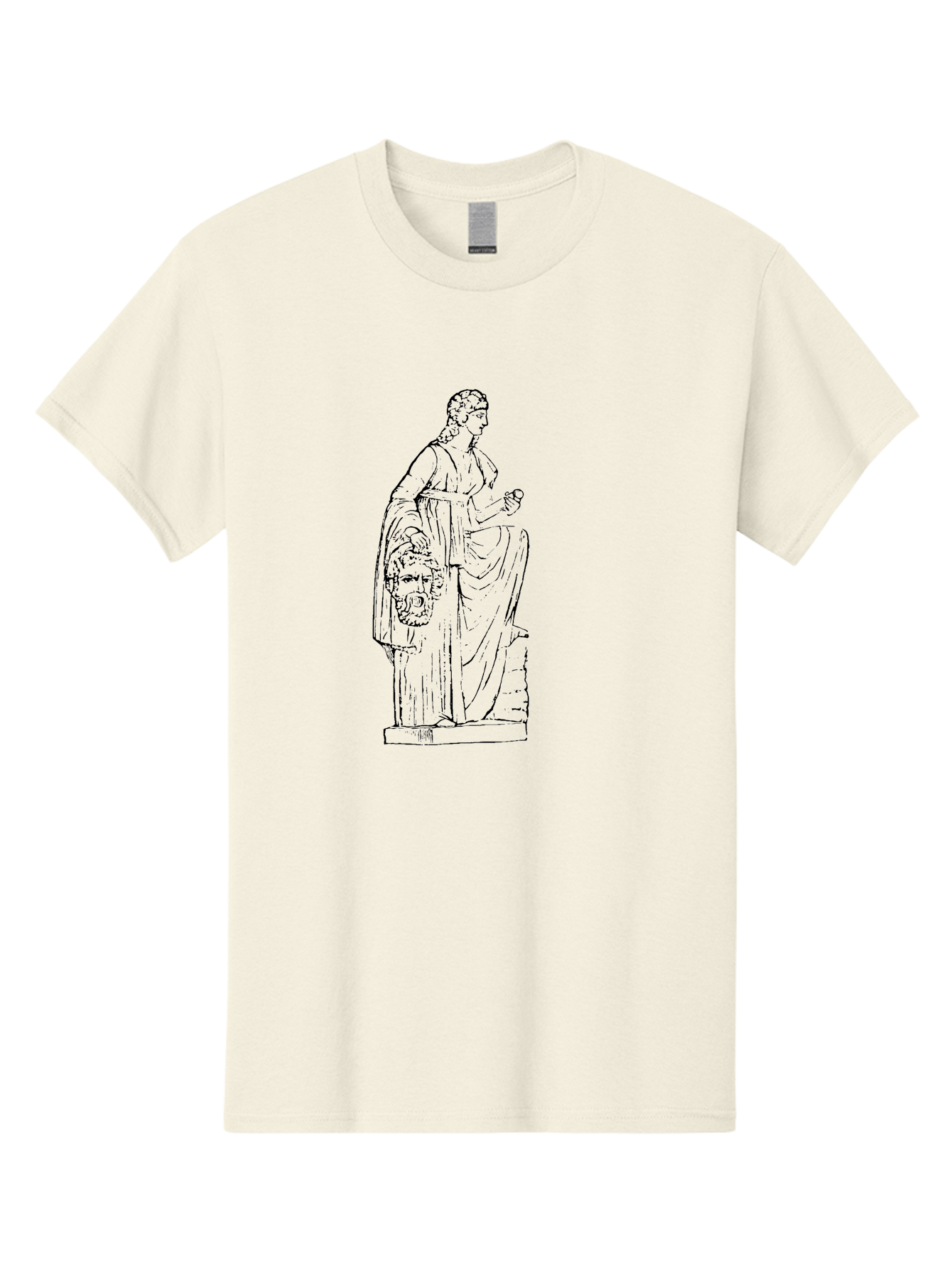 Classical-Statue Men'S Graphic Tee, 100% Cotton, Comfortable Casual Summer Wear, Machine Washable, Ancient Greek Statue, Classical Art, Female Figure, Flowing Robes, Ornate Details, Mythological Theme, Historical Significance, - Aaa526