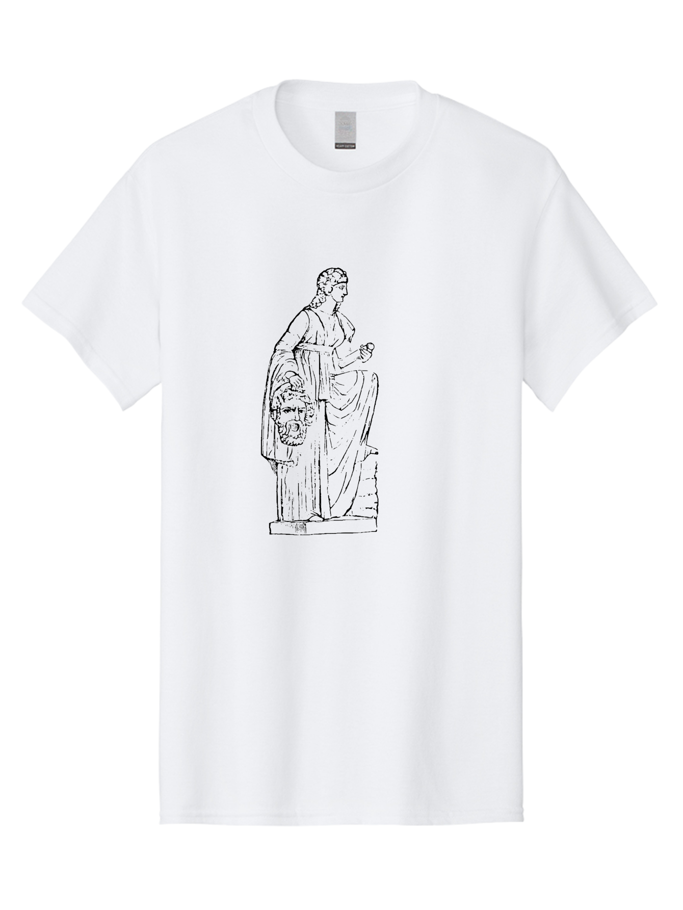 Classical-Statue Men'S Graphic Tee, 100% Cotton, Comfortable Casual Summer Wear, Machine Washable, Ancient Greek Statue, Classical Art, Female Figure, Flowing Robes, Ornate Details, Mythological Theme, Historical Significance, - Aaa526