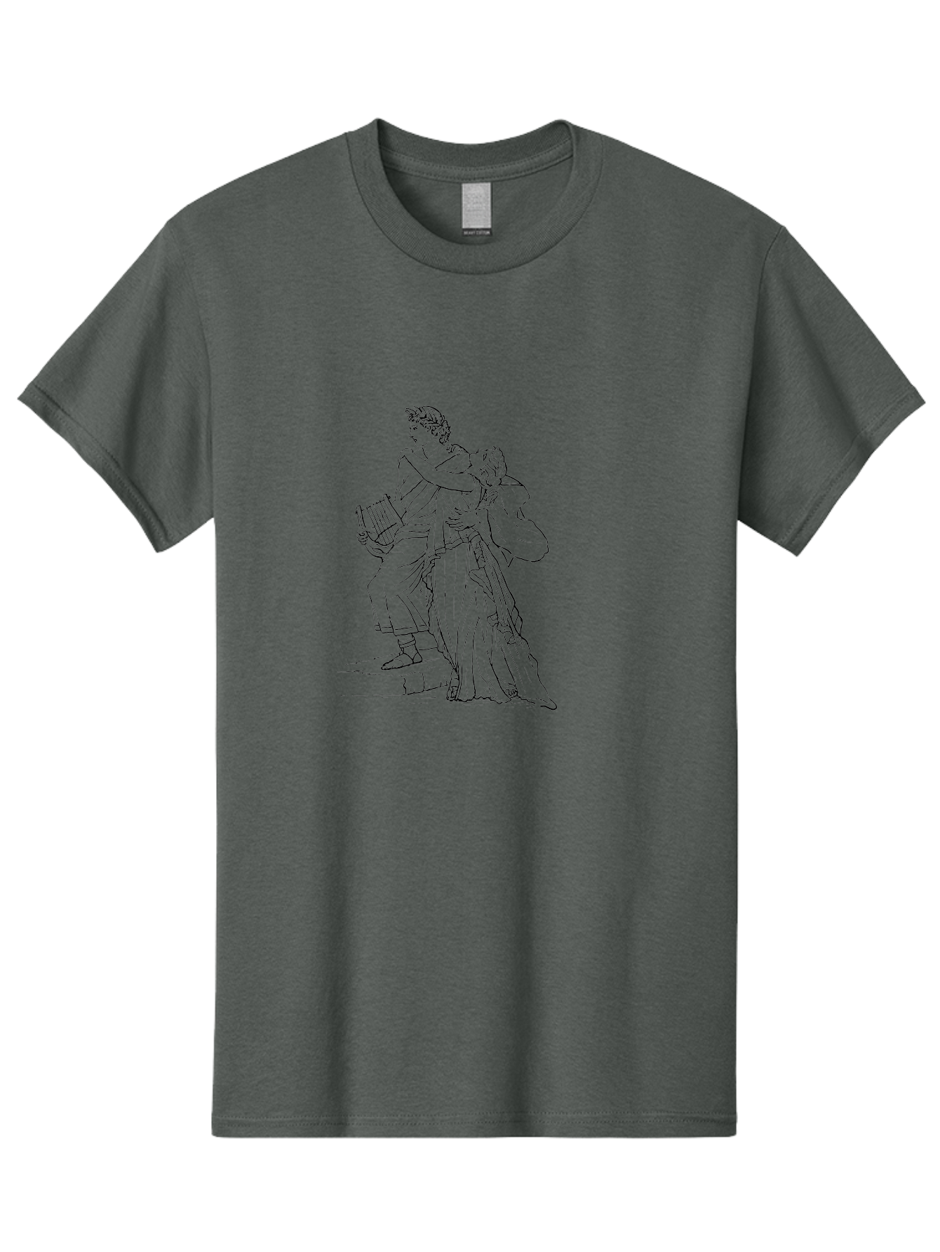 Couple-Dancing Men'S Graphic Tee, 100% Cotton, Comfortable Casual Summer Wear, Machine Washable, Orpheus And Eurydice, Greek Mythology, Classical Art, Mythological Figures, Ancient Greece, Love Story, Tragic Tale, Artistic Expression, - Aaa528