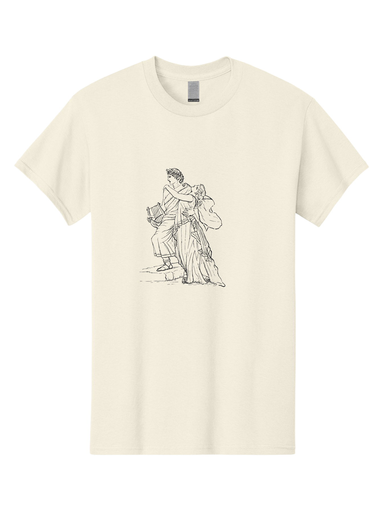 Couple-Dancing Men'S Graphic Tee, 100% Cotton, Comfortable Casual Summer Wear, Machine Washable, Orpheus And Eurydice, Greek Mythology, Classical Art, Mythological Figures, Ancient Greece, Love Story, Tragic Tale, Artistic Expression, - Aaa528