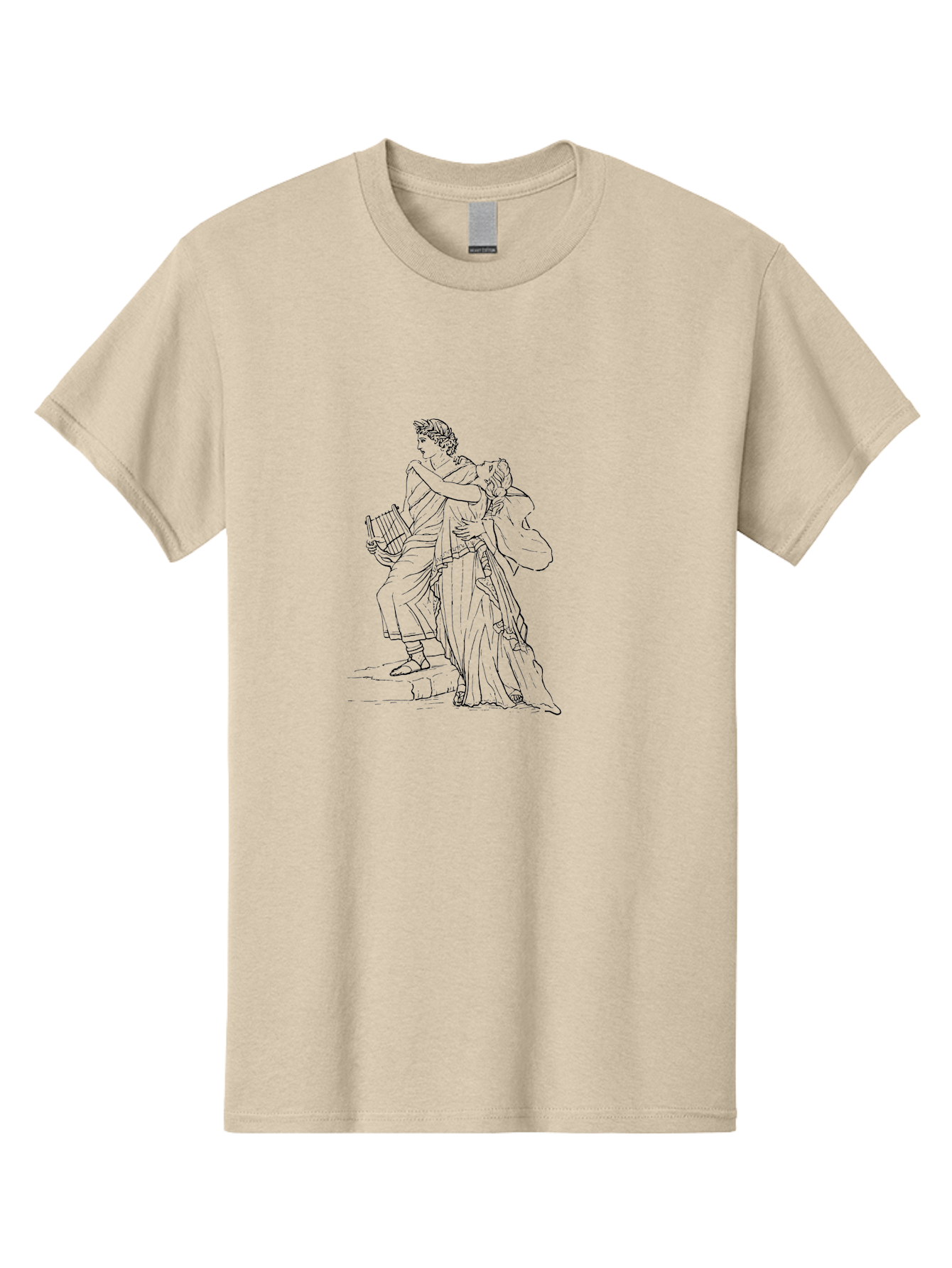 Couple-Dancing Men'S Graphic Tee, 100% Cotton, Comfortable Casual Summer Wear, Machine Washable, Orpheus And Eurydice, Greek Mythology, Classical Art, Mythological Figures, Ancient Greece, Love Story, Tragic Tale, Artistic Expression, - Aaa528