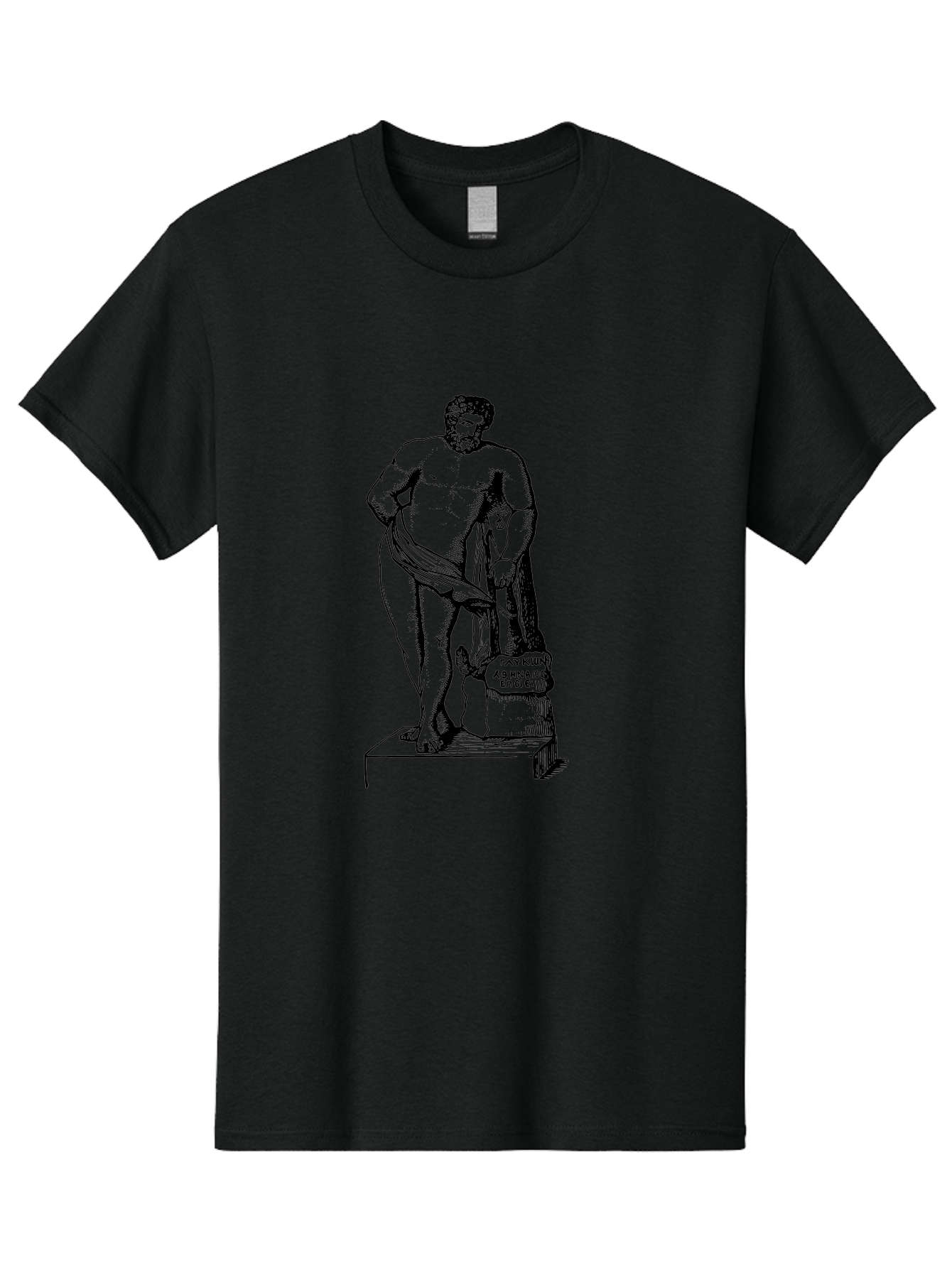 Diogenes Men'S Graphic Tee, 100% Cotton, Comfortable Casual Summer Wear, Machine Washable, Classical Statue, Ancient Greek Art, Marble Sculpture, Nude Male Figure, Patre Et Matre, Historical Landmark, Cultural Heritage, - Aaa530