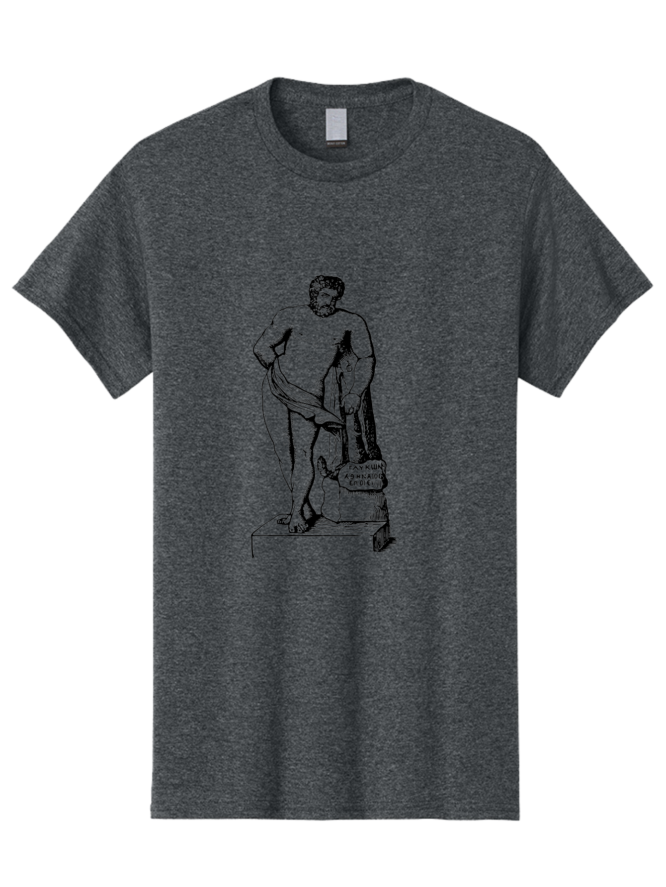 Diogenes Men'S Graphic Tee, 100% Cotton, Comfortable Casual Summer Wear, Machine Washable, Classical Statue, Ancient Greek Art, Marble Sculpture, Nude Male Figure, Patre Et Matre, Historical Landmark, Cultural Heritage, - Aaa530