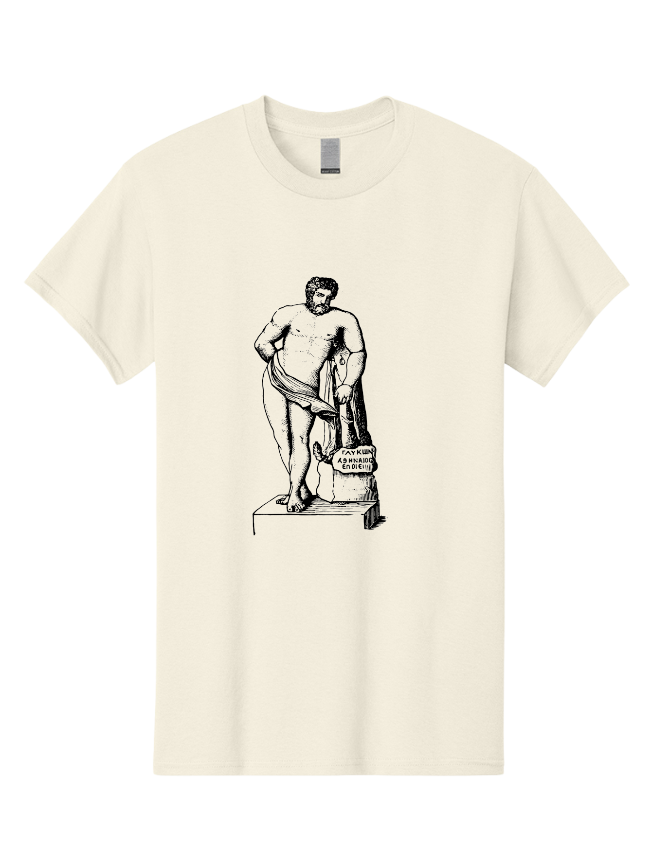 Diogenes Men'S Graphic Tee, 100% Cotton, Comfortable Casual Summer Wear, Machine Washable, Classical Statue, Ancient Greek Art, Marble Sculpture, Nude Male Figure, Patre Et Matre, Historical Landmark, Cultural Heritage, - Aaa530