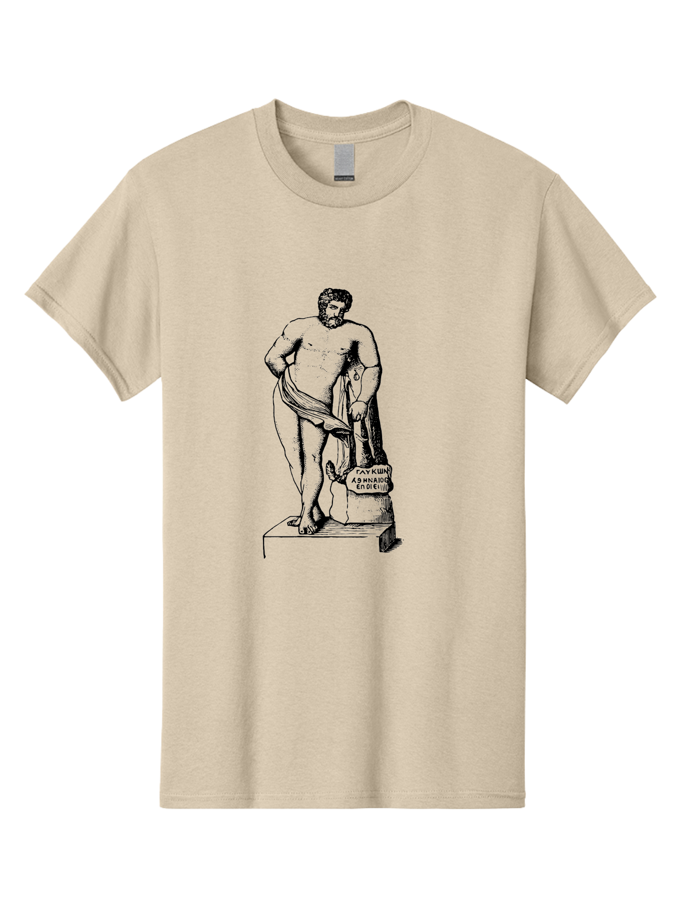 Diogenes Men'S Graphic Tee, 100% Cotton, Comfortable Casual Summer Wear, Machine Washable, Classical Statue, Ancient Greek Art, Marble Sculpture, Nude Male Figure, Patre Et Matre, Historical Landmark, Cultural Heritage, - Aaa530