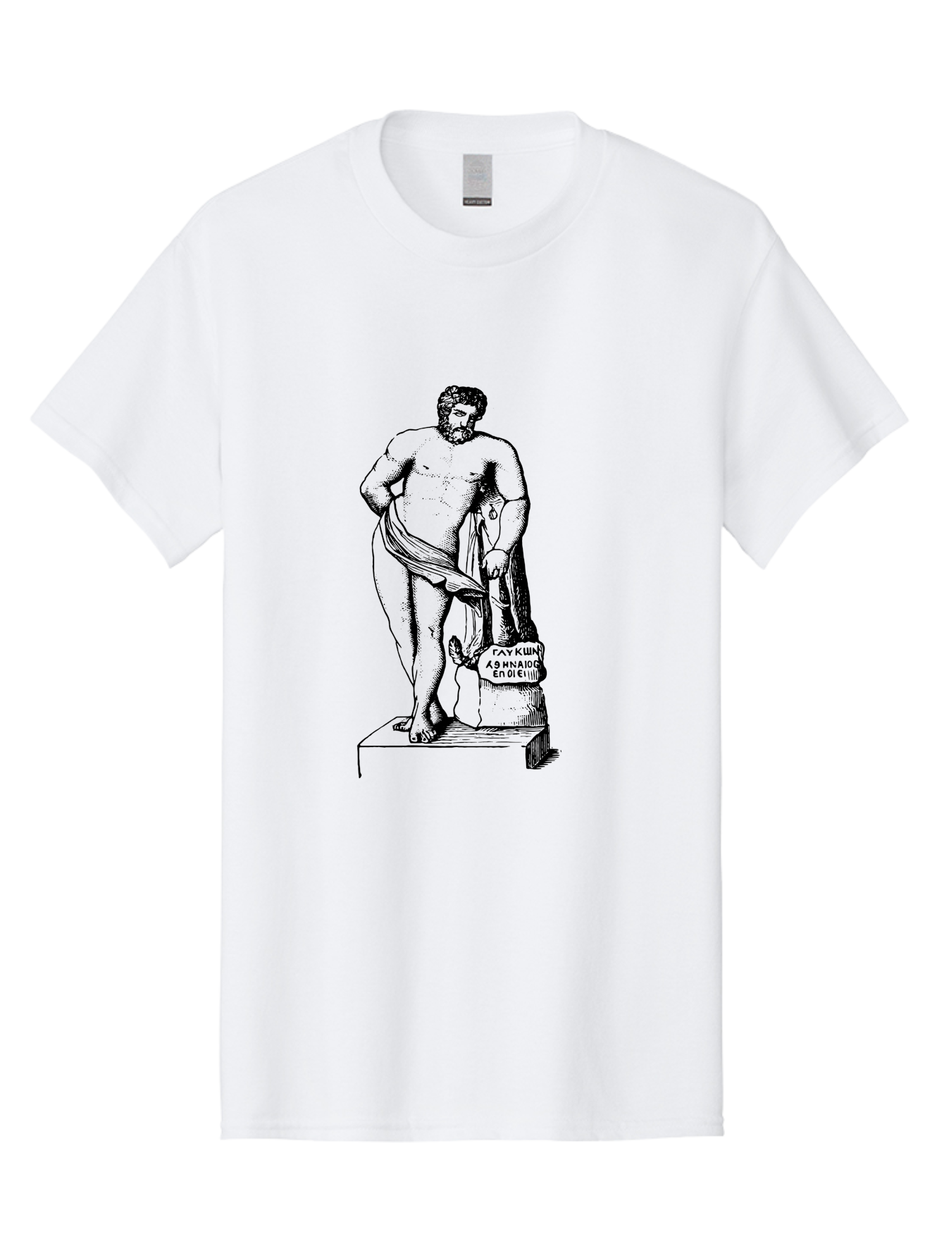 Diogenes Men'S Graphic Tee, 100% Cotton, Comfortable Casual Summer Wear, Machine Washable, Classical Statue, Ancient Greek Art, Marble Sculpture, Nude Male Figure, Patre Et Matre, Historical Landmark, Cultural Heritage, - Aaa530