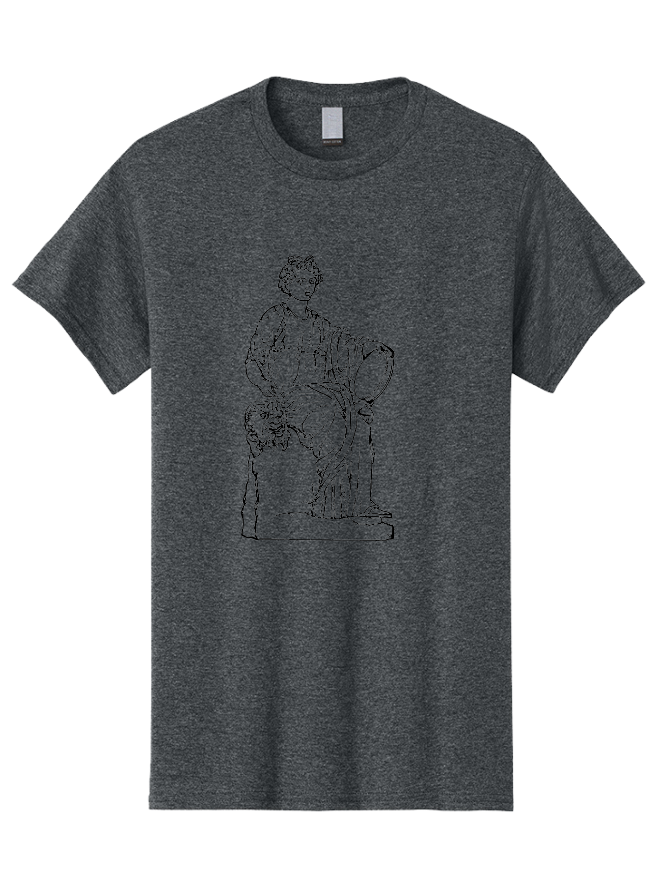Greco-Statue Men'S Graphic Tee, 100% Cotton, Comfortable Casual Summer Wear, Machine Washable, Statue Of A Goddess, Classical Art, Ancient Greek, Roman Mythology, Mythical Figure, Feminine Power, Elegant Drapery, Minimalist Line Art, - Aaa537