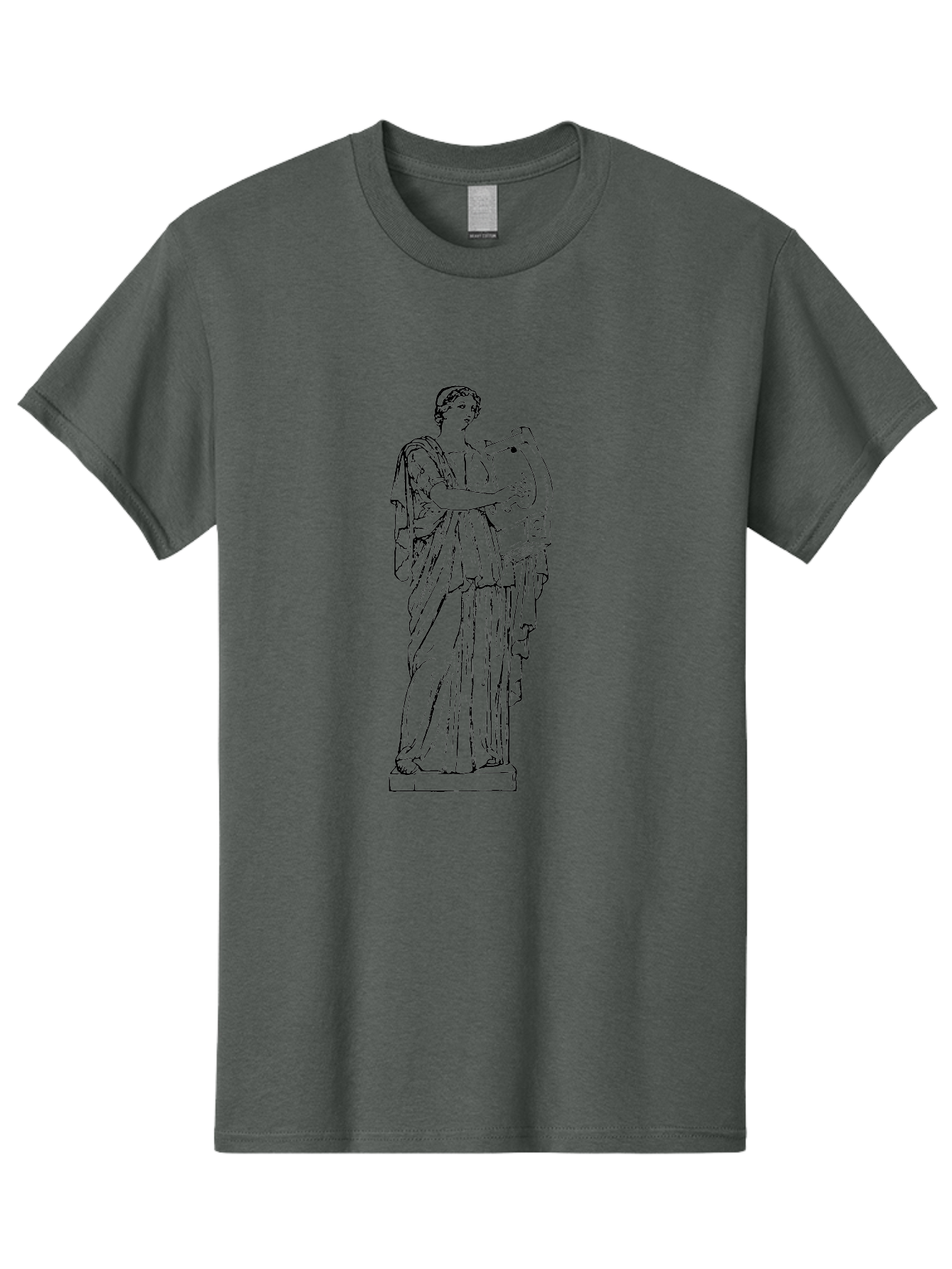 Greek-Statue Men'S Graphic Tee, 100% Cotton, Comfortable Casual Summer Wear, Machine Washable, Clio, Muse Of History, Ancient Greek Mythology, Historical Figure, Female Statue, Classical Art, Sculpture, Historical Significance, - Aaa540