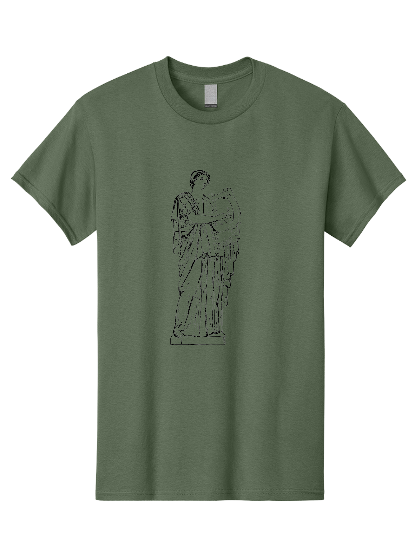 Greek-Statue Men'S Graphic Tee, 100% Cotton, Comfortable Casual Summer Wear, Machine Washable, Clio, Muse Of History, Ancient Greek Mythology, Historical Figure, Female Statue, Classical Art, Sculpture, Historical Significance, - Aaa540