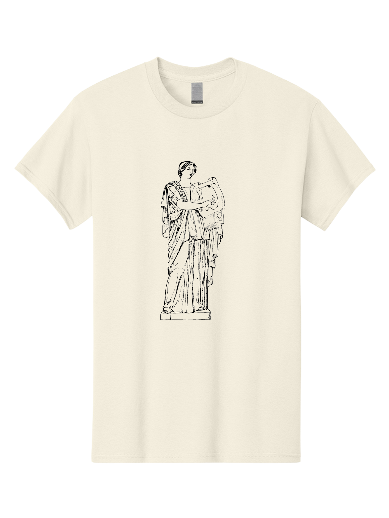 Greek-Statue Men'S Graphic Tee, 100% Cotton, Comfortable Casual Summer Wear, Machine Washable, Clio, Muse Of History, Ancient Greek Mythology, Historical Figure, Female Statue, Classical Art, Sculpture, Historical Significance, - Aaa540