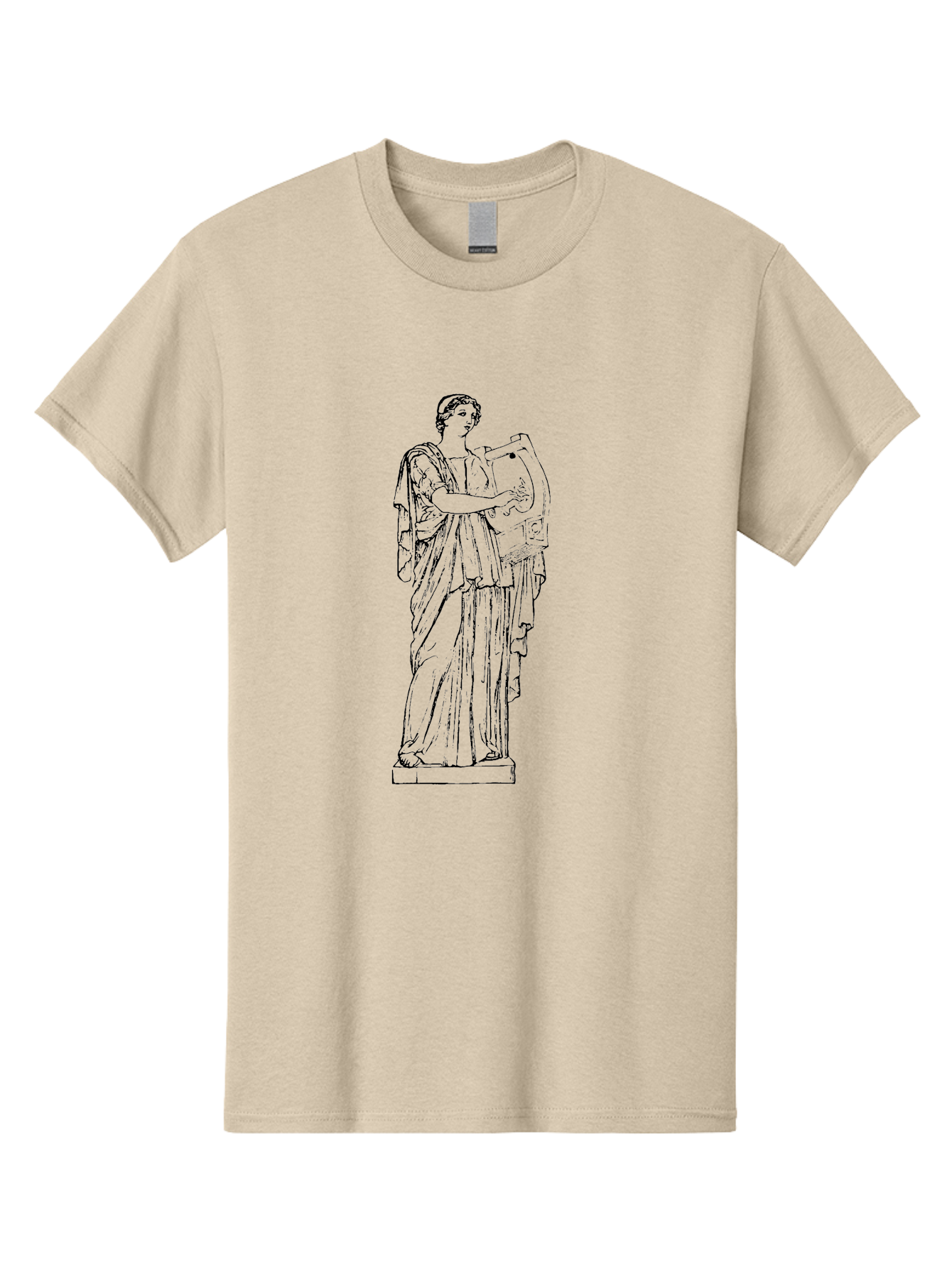 Greek-Statue Men'S Graphic Tee, 100% Cotton, Comfortable Casual Summer Wear, Machine Washable, Clio, Muse Of History, Ancient Greek Mythology, Historical Figure, Female Statue, Classical Art, Sculpture, Historical Significance, - Aaa540
