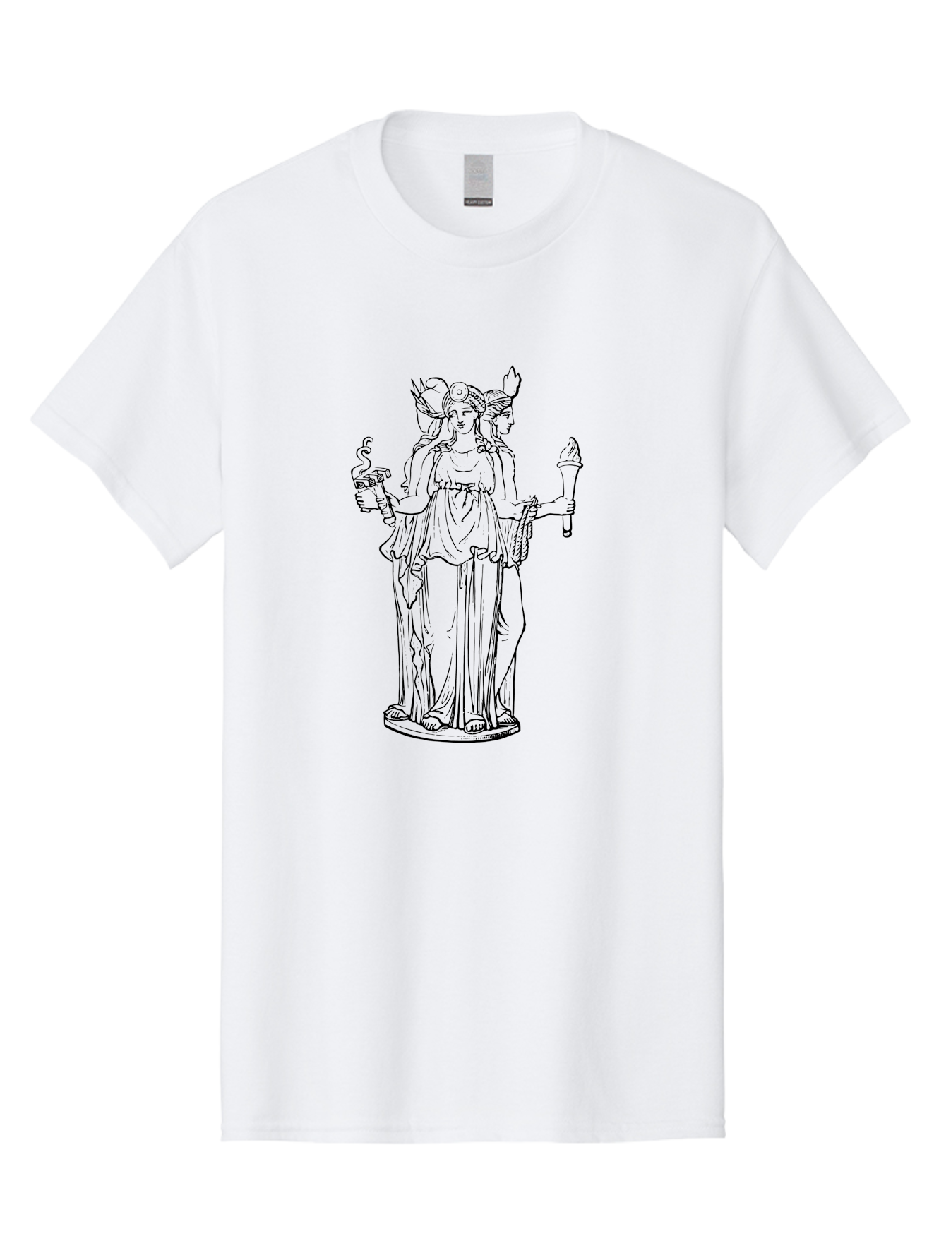 Hecate Men'S Graphic Tee, 100% Cotton, Comfortable Casual Summer Wear, Machine Washable, Hecate Goddess, Greek Mythology, Triple Goddess, Magical Powers, Witches' Patron, Mysticism, Occult, Ancient Deities, Feminine Power, Divine Feminine - Aaa542
