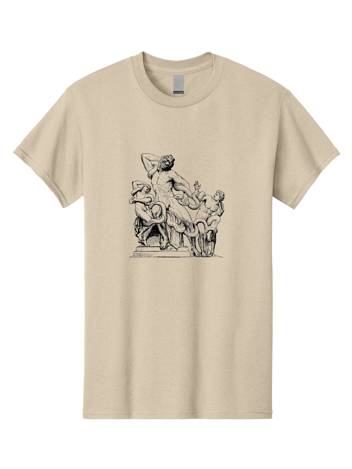 Laocoon-And-Sons Men'S Graphic Tee, 100% Cotton, Comfortable Casual Summer Wear, Machine Washable, Ancient Greek Sculpture, Laocoon And Sons, Mythological Scene, Serpent Attack, Classical Art, Renaissance Inspiration, Dramatic Pose, - Aaa547