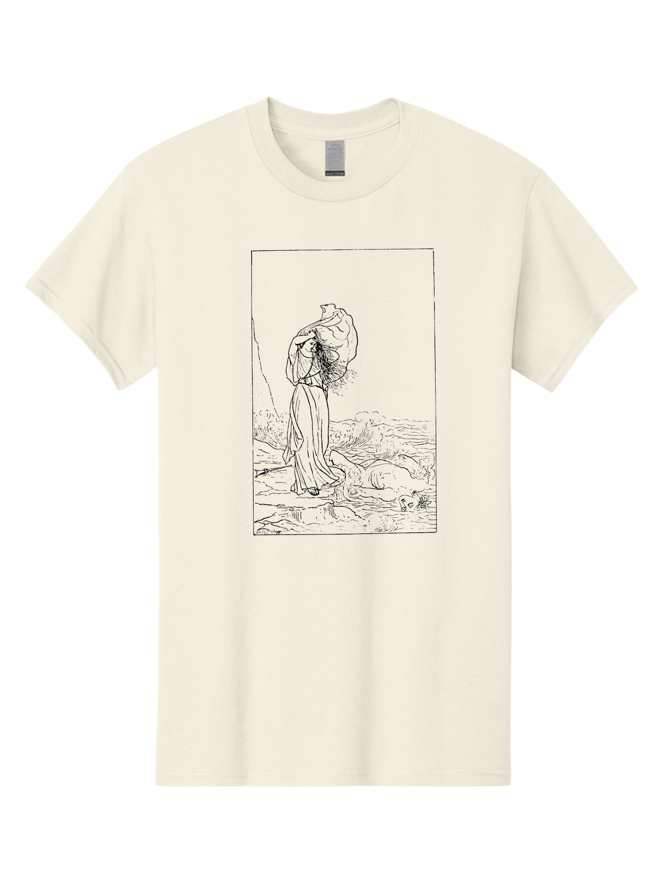 Man-With-Bundle Men'S Graphic Tee, 100% Cotton, Comfortable Casual Summer Wear, Machine Washable, Man With Fishing Net, Fishing Industry, Traditional Fishing Methods, Serene Landscape, Peaceful Atmosphere, Outdoor Scenery, Rustic Charm - Aaa549