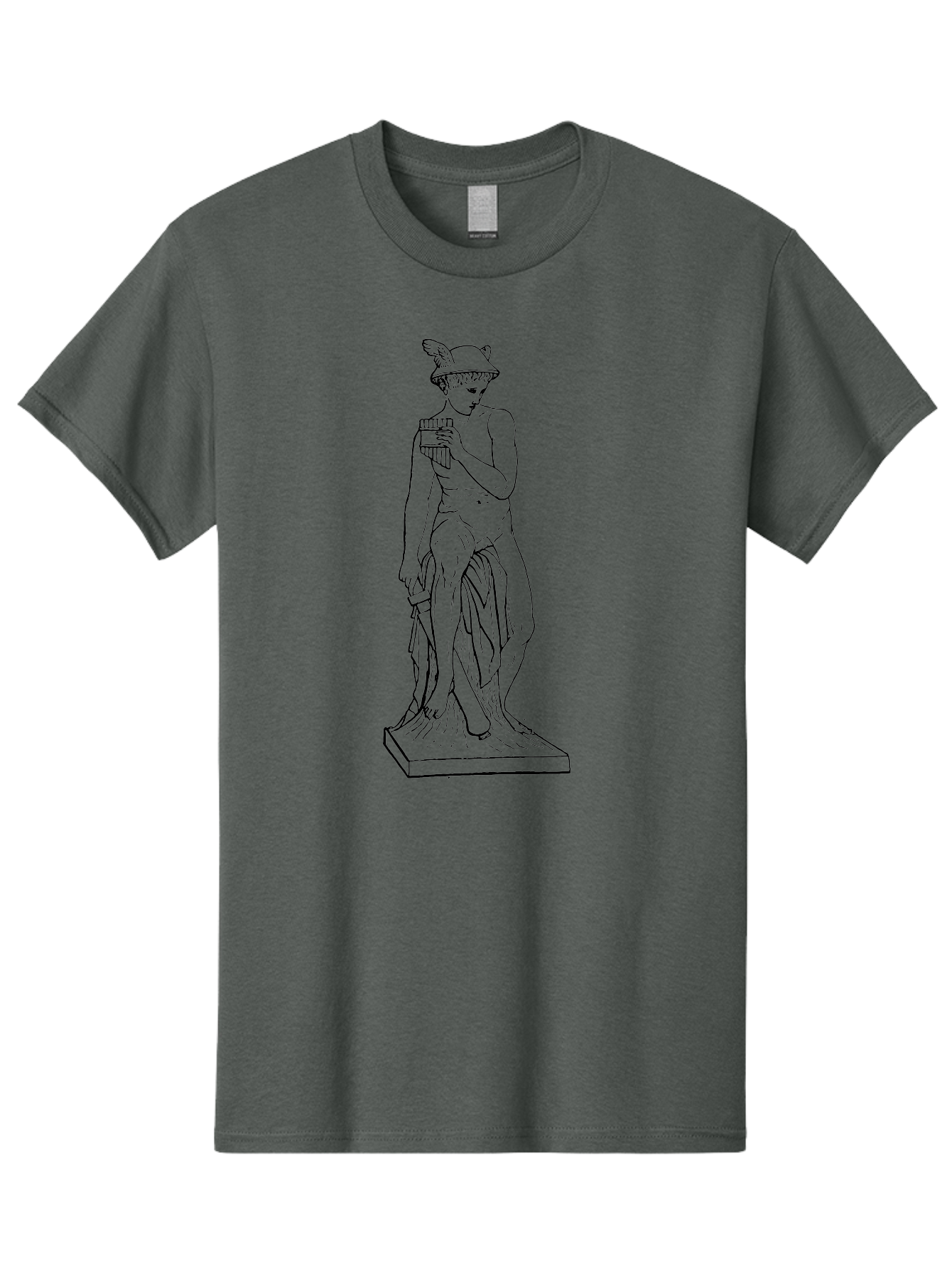 Mercury-Statue Men'S Graphic Tee, 100% Cotton, Comfortable Casual Summer Wear, Machine Washable, Classical Greek Statue, Male Figure, Draped Clothing, Mythological Symbol, Ancient Art, Greek God, Symbolic Representation, Cultural Heritage, - Aaa551