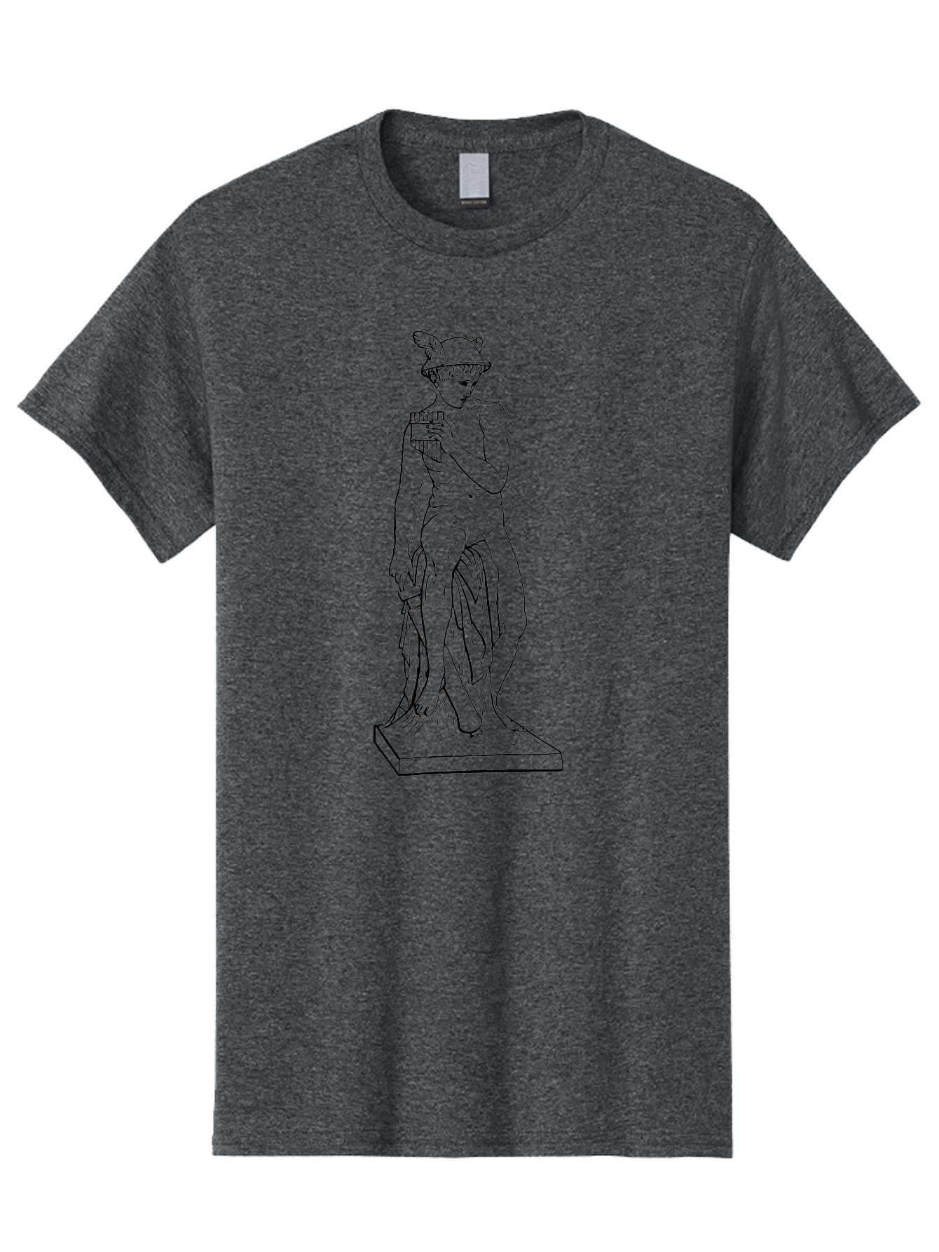 Mercury-Statue Men'S Graphic Tee, 100% Cotton, Comfortable Casual Summer Wear, Machine Washable, Classical Greek Statue, Male Figure, Draped Clothing, Mythological Symbol, Ancient Art, Greek God, Symbolic Representation, Cultural Heritage, - Aaa551