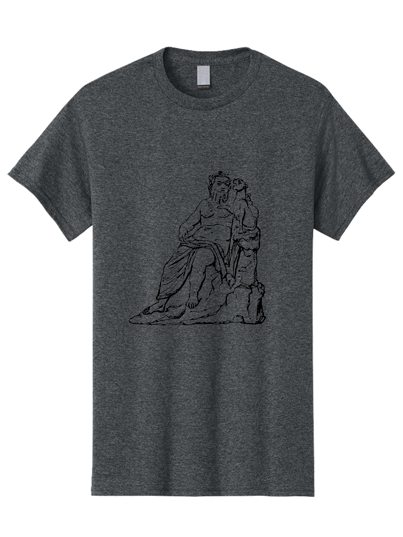 Socrates-And-Young-Man Men'S Graphic Tee, 100% Cotton, Comfortable Casual Summer Wear, Machine Washable, Socrates, Philosopher, Ancient Greek, Classical Art, Black And White Illustration, Socratic Method, Wisdom, Bearded Man, - Aaa562